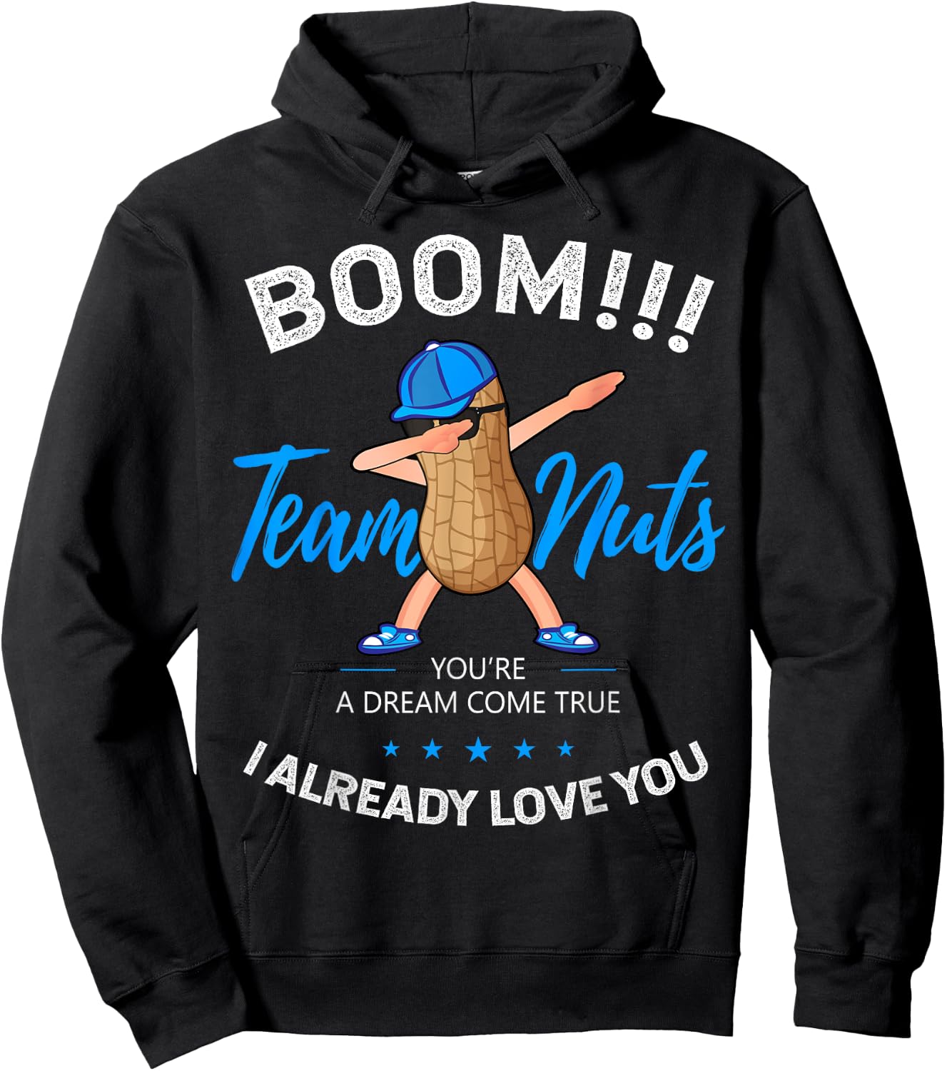 Gender Reveal Team Nuts Boy Matching Family Baby Party Hoodie - Hoodie | Black