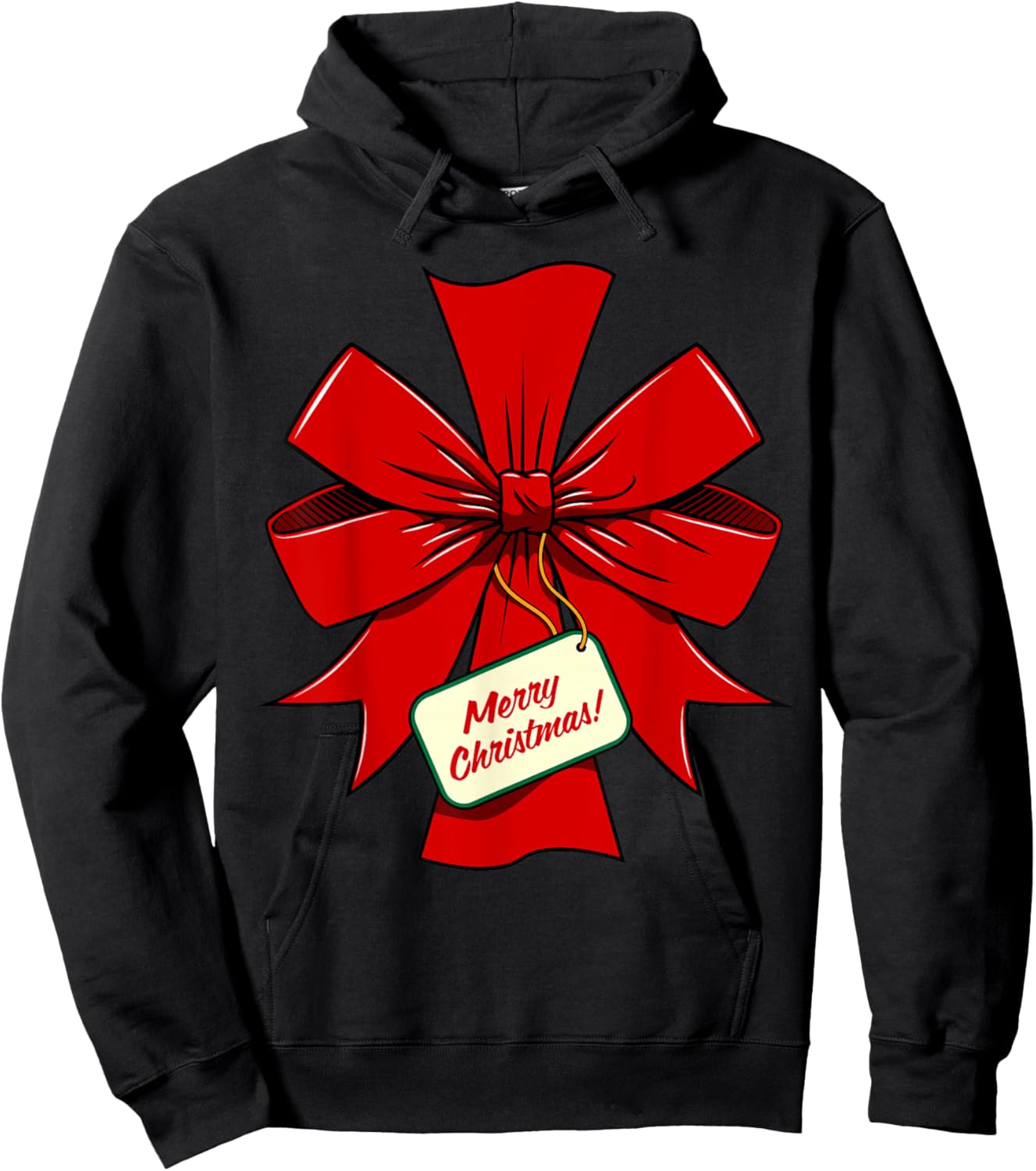 Cute Wrapped Christmas Ribbon Costume - Merry Christmas Hoodie - Hoodie | Black