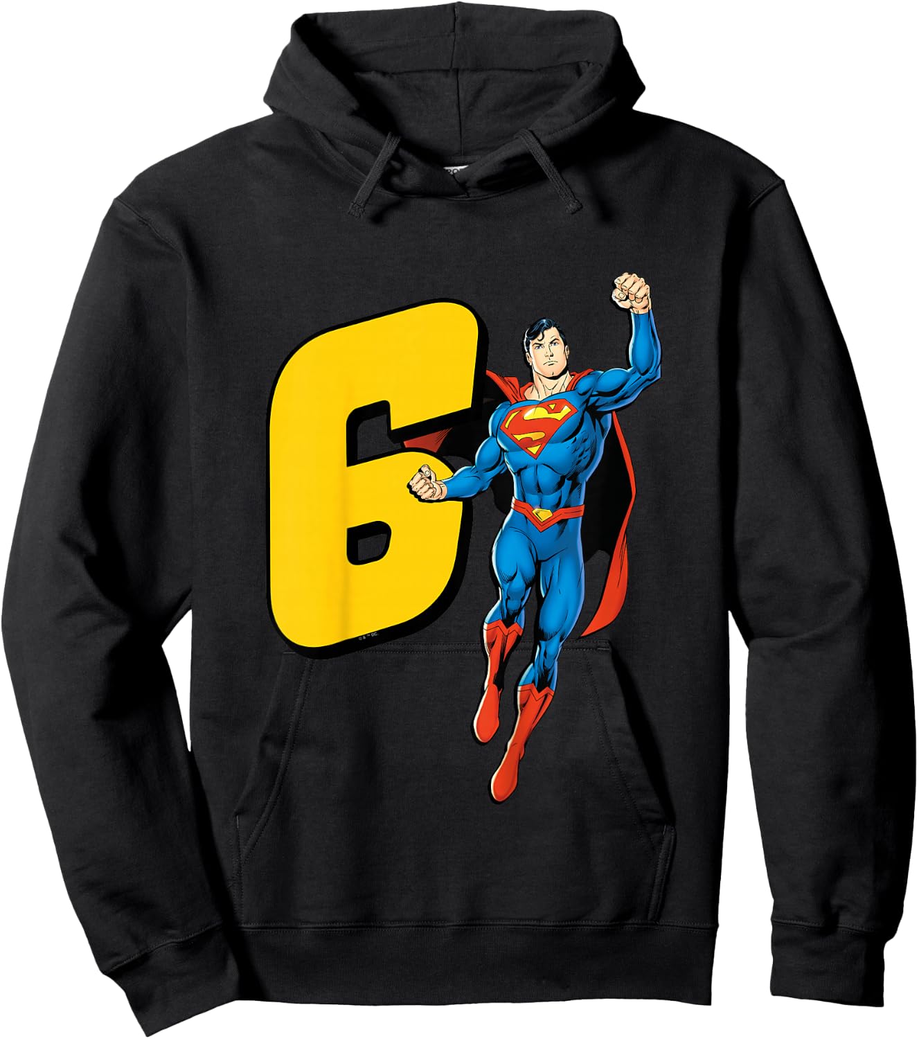 Kids Superman Super Hero 6th Birthday Hoodie - Hoodie | Black