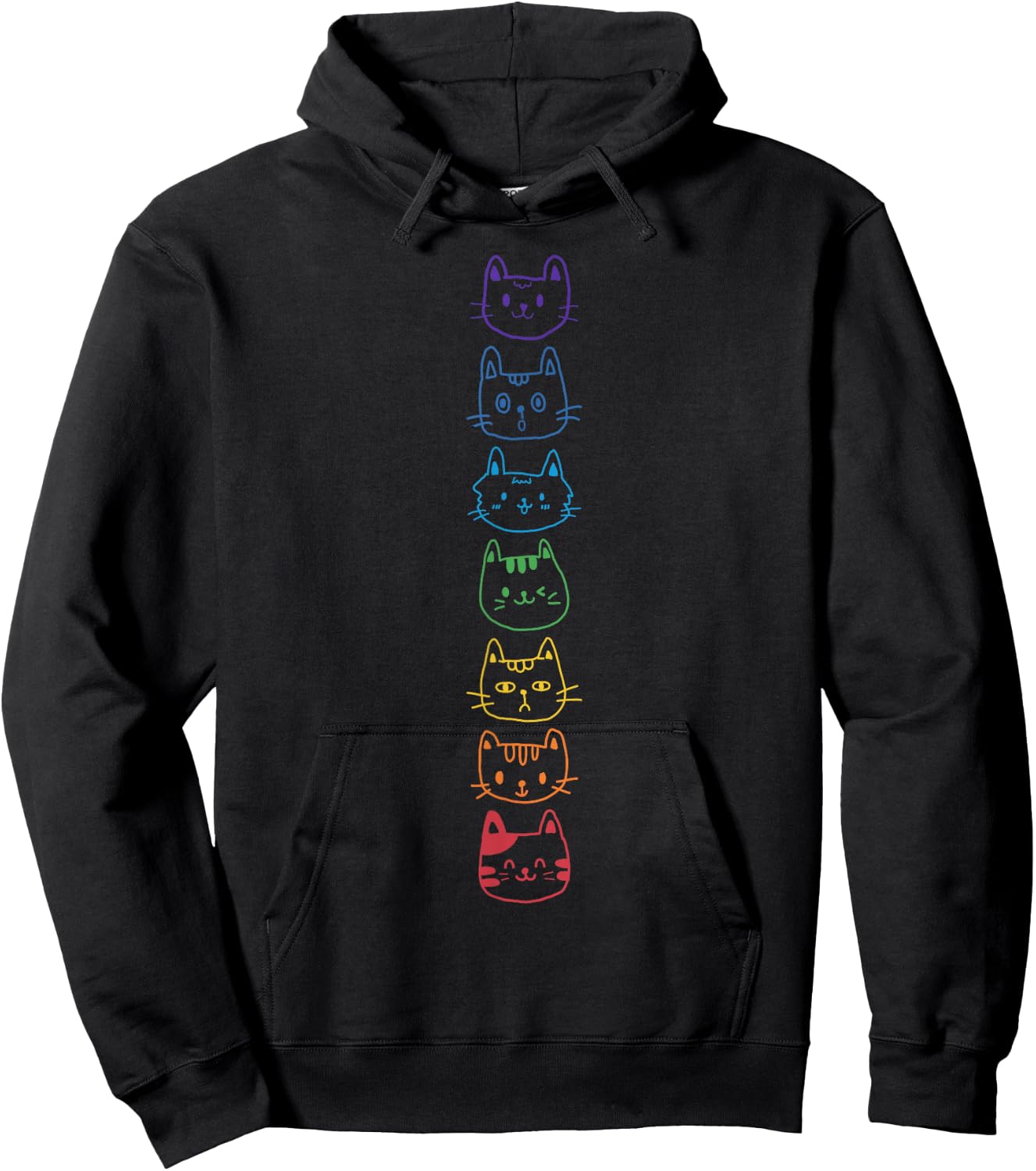 Cat Yoga Meditation Cat Chakra Hoodie - Hoodie | Black
