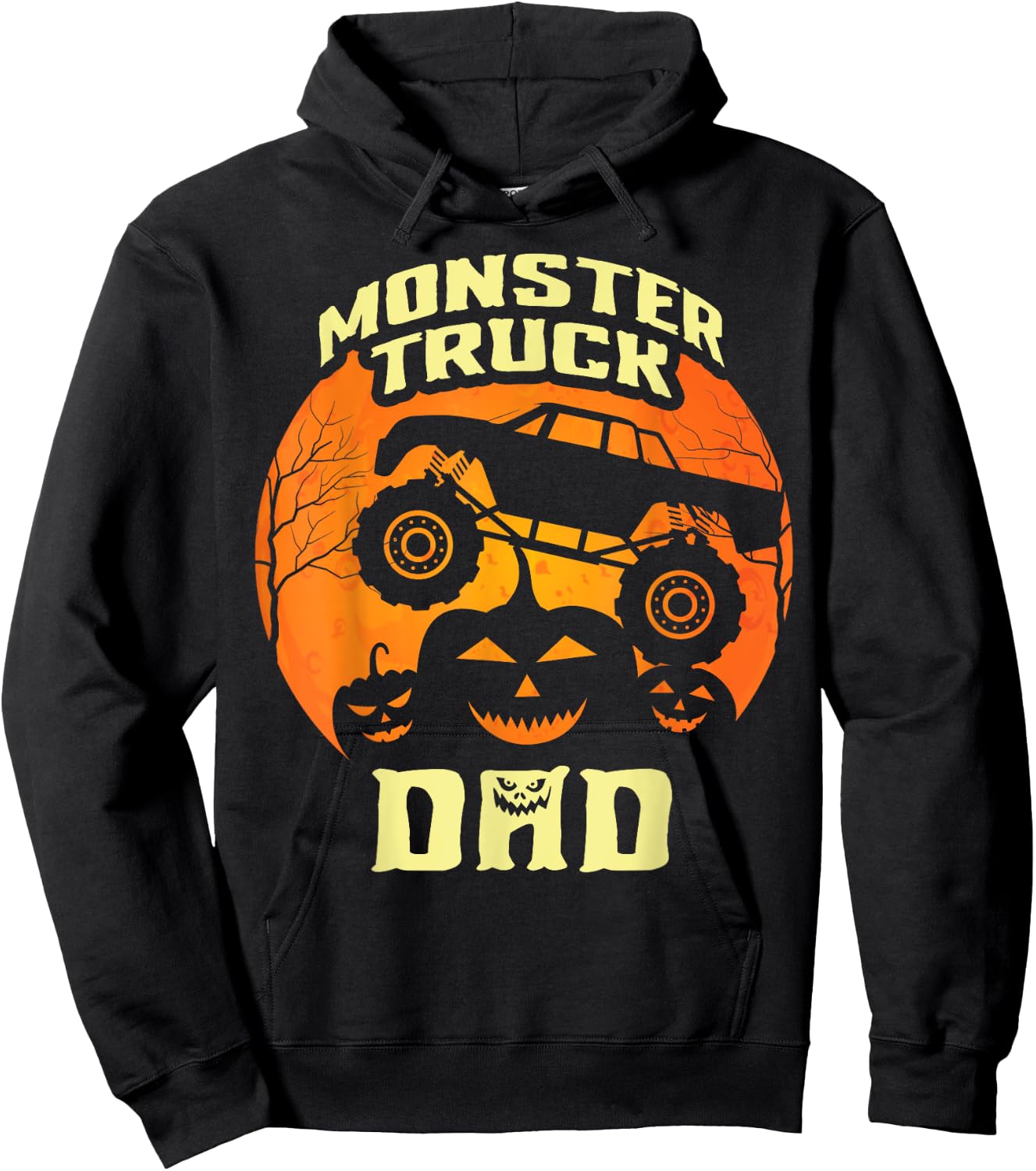 Monster Truck Dad Truck Lovers Pumpkins Halloween Costume Hoodie - Hoodie | Black