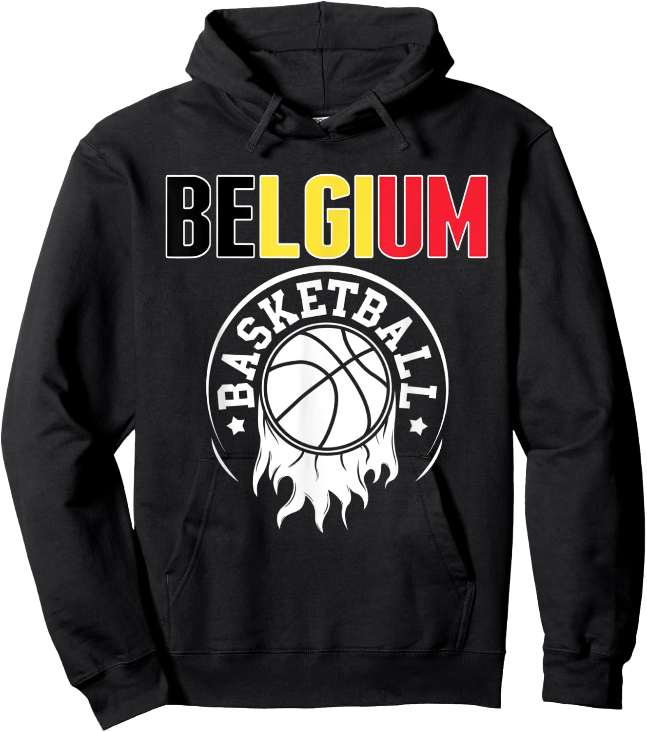 Proud Belgium Basketball Fans Jersey - Belgian Flag Sports Hoodie - Hoodie | Black