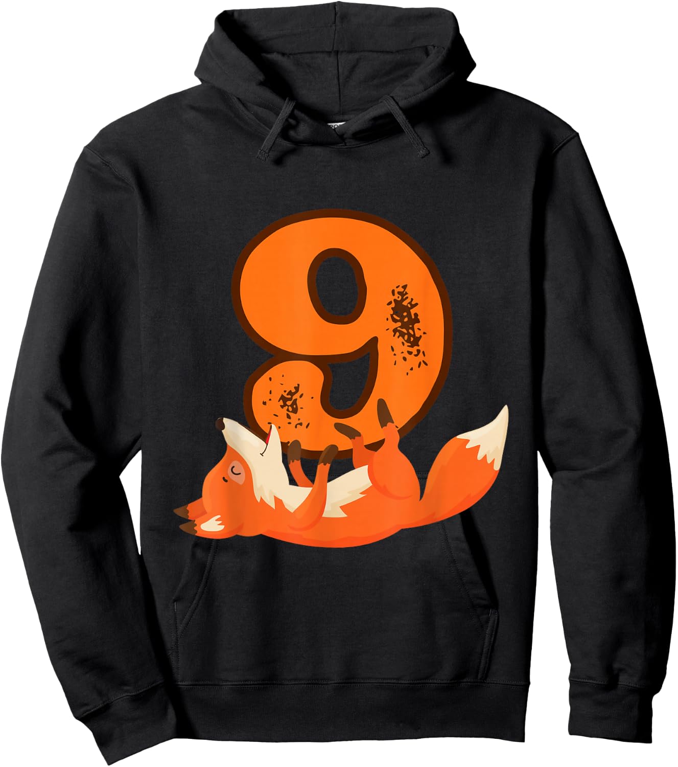 9th Birthday For Girls Gift Funny 9 Years Old Boy Fox Hoodie - Hoodie | Black