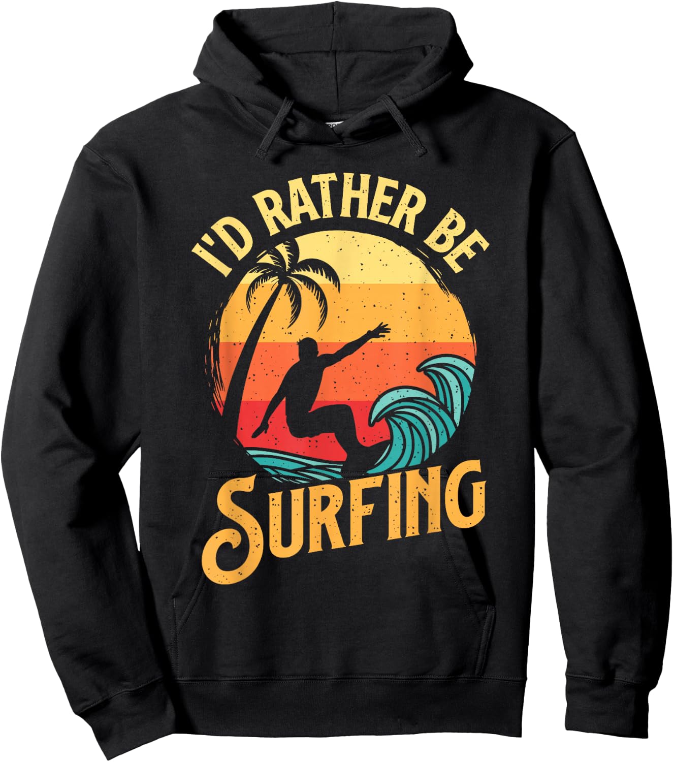 I'd Rather Be Surfing - Beach Surfing Surfingboard Surfboard Hoodie - Hoodie | Black