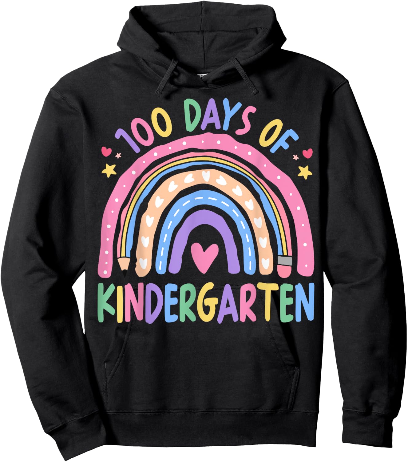 100th Day of Kindergarten Teacher Kids 100 Days Smarter Hoodie - Hoodie | Black