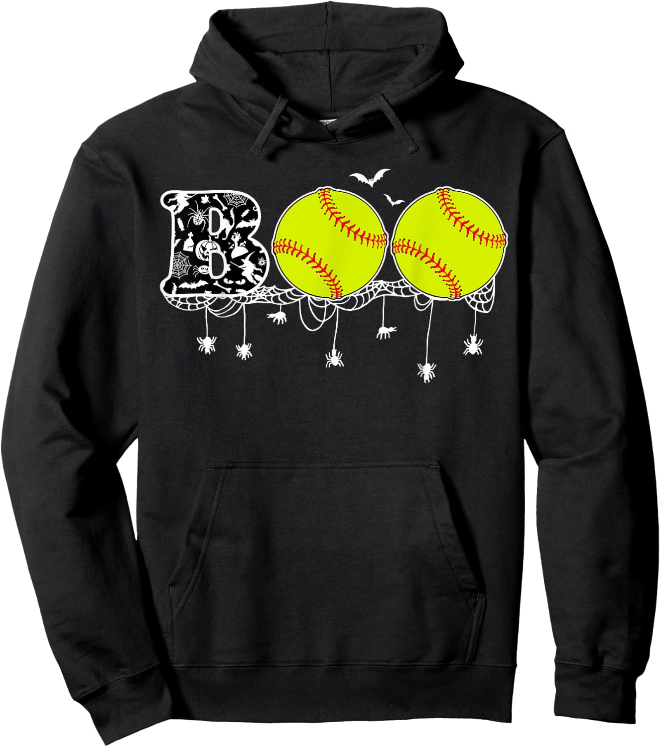 Halloween Softball Lover Boo Baseball Player Women Hoodie - Hoodie | Black