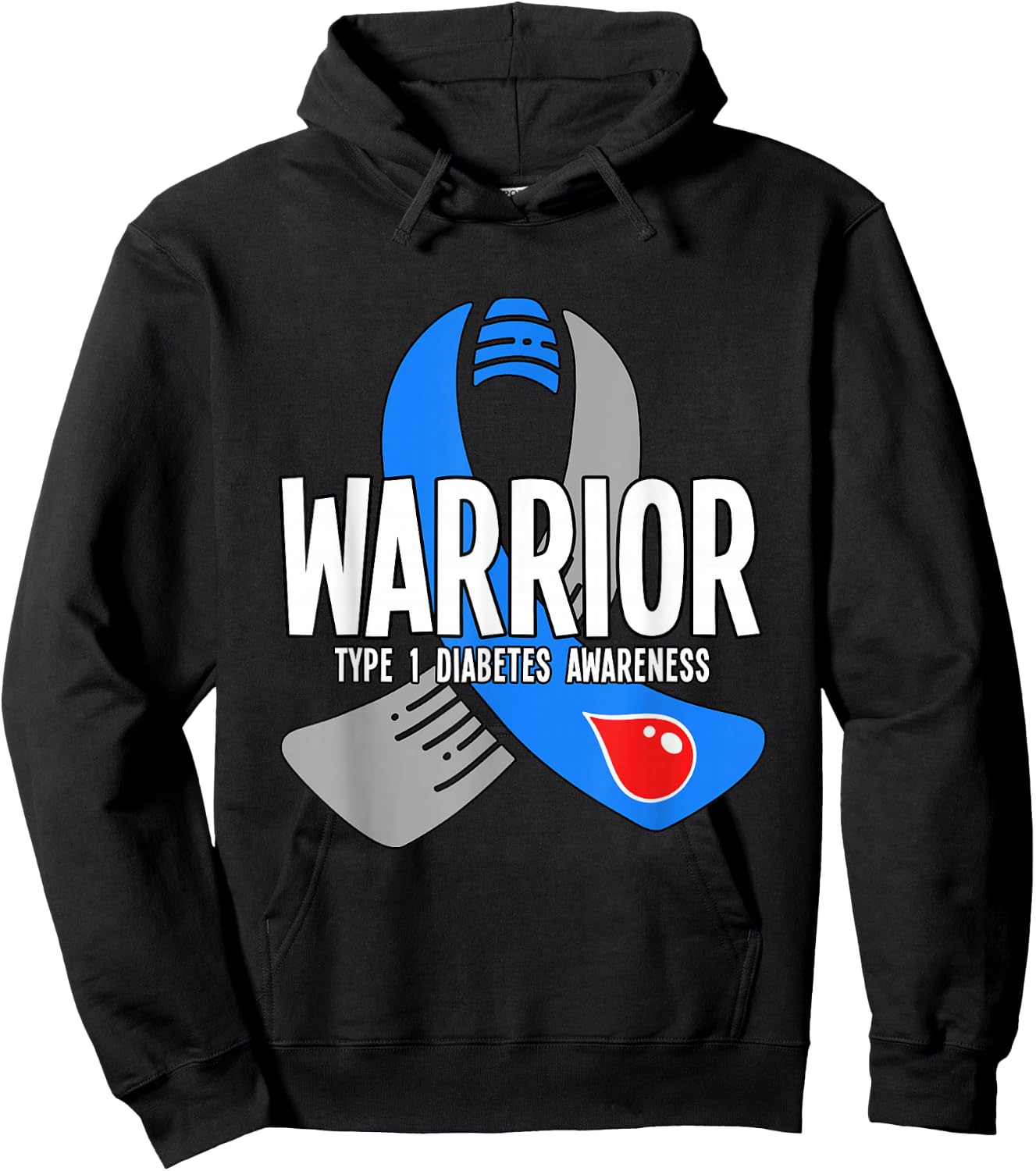 Warrior Type 1 Diabetes Awareness Hoodie - Hoodie | Black