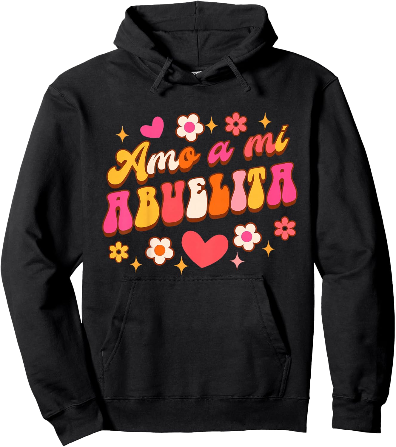Kids Funny Spanish Grandma Mother’s Day Amo A Mi Abuelita Hoodie - Hoodie | Black