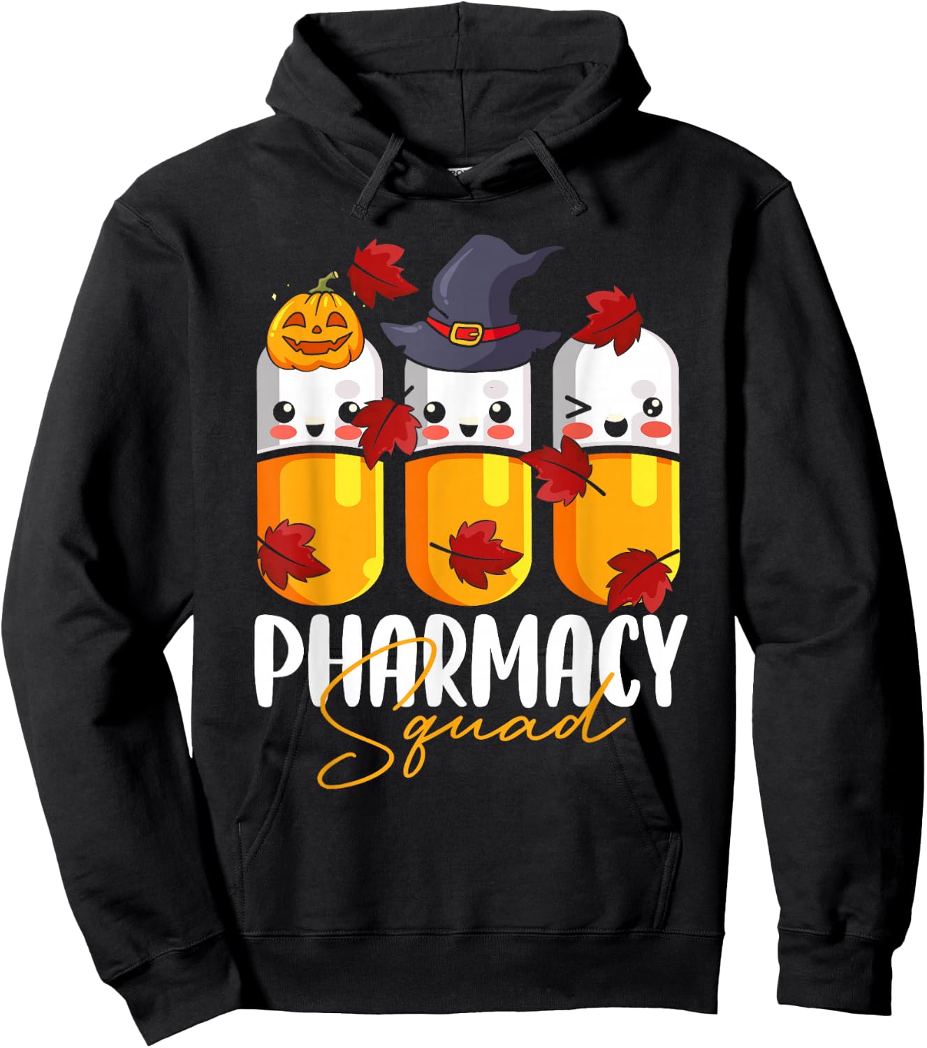Pharmacy Squad Pharmacist Pumpkin Fall Thanksgiving Hoodie - Hoodie | Black