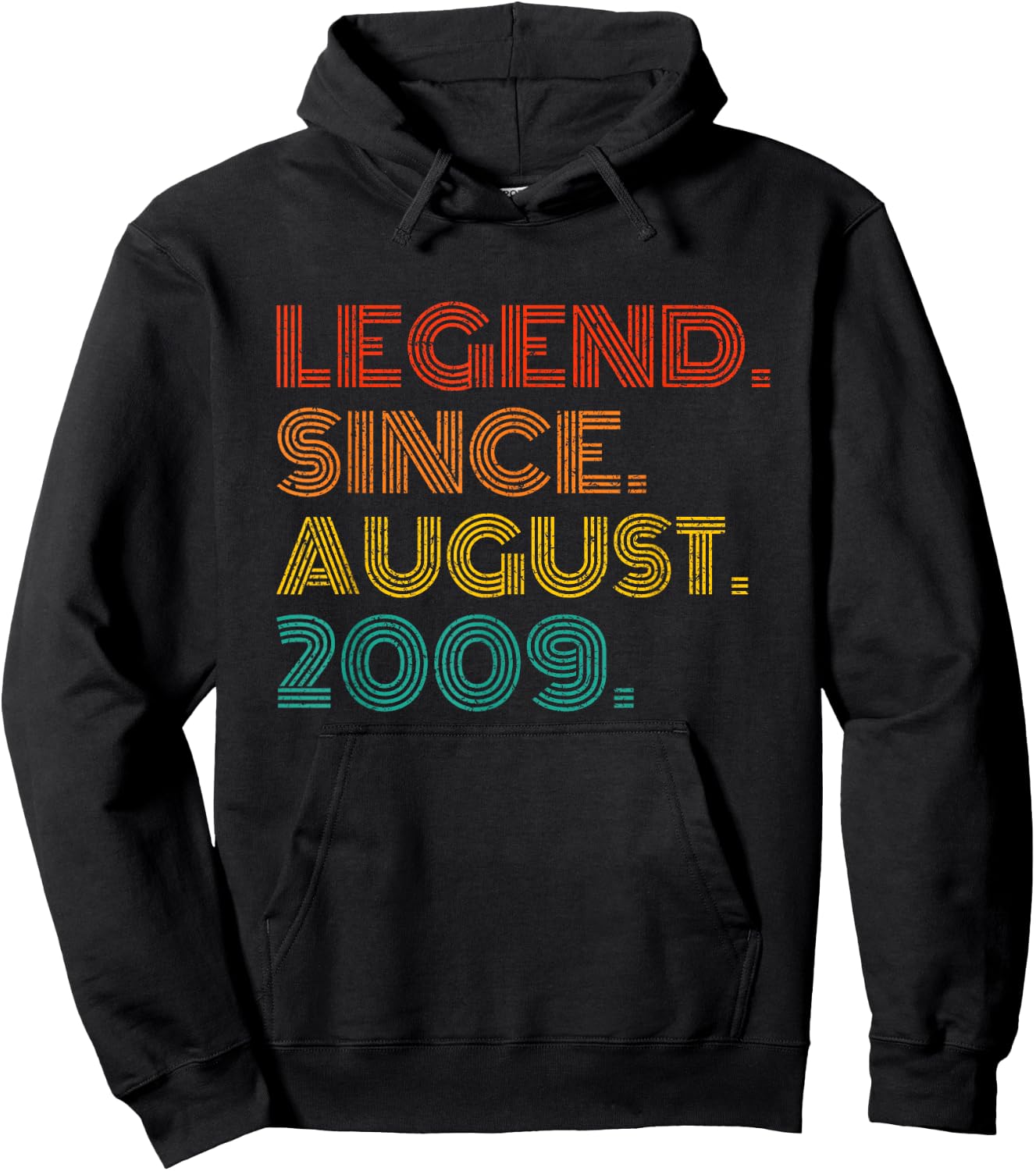 Legend Since August 2009 Born in August 2009 Idea Birthday Hoodie - Hoodie | Black