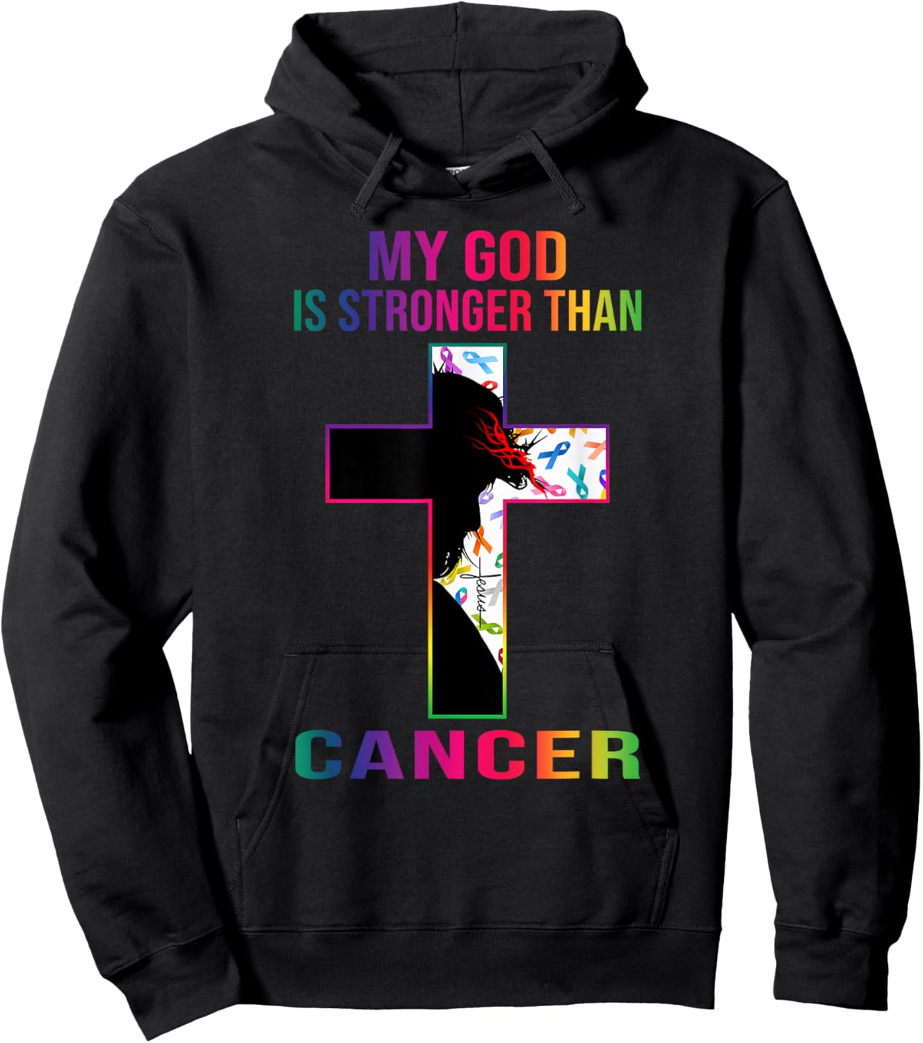 My God is stronger than cancer Hoodie - Hoodie | Black