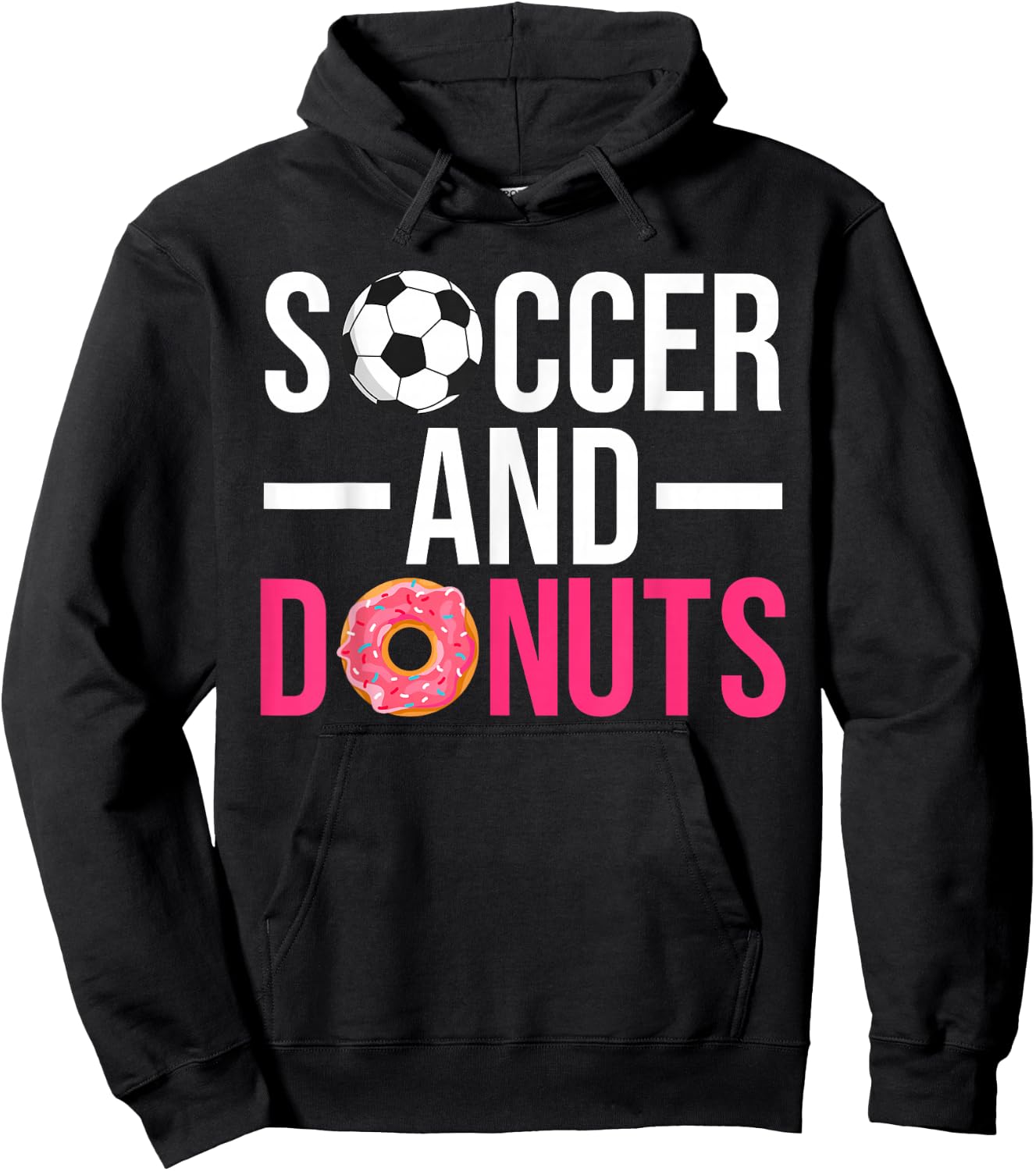 Soccer and Donuts Snack Donut Hoodie - Hoodie | Black