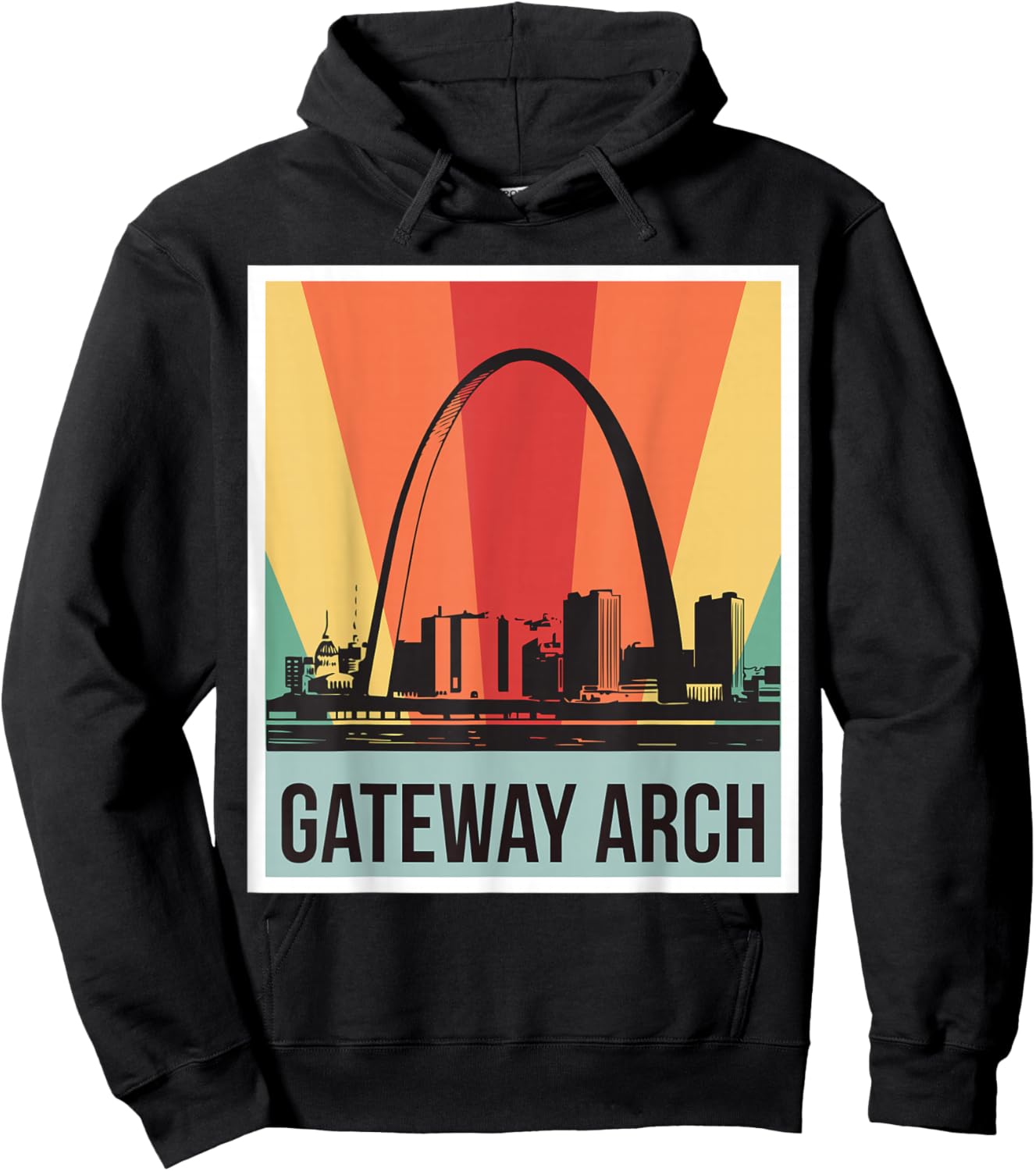 St Louis Vintage Gateway Arch National Park Souvenir Hoodie - Hoodie | Black