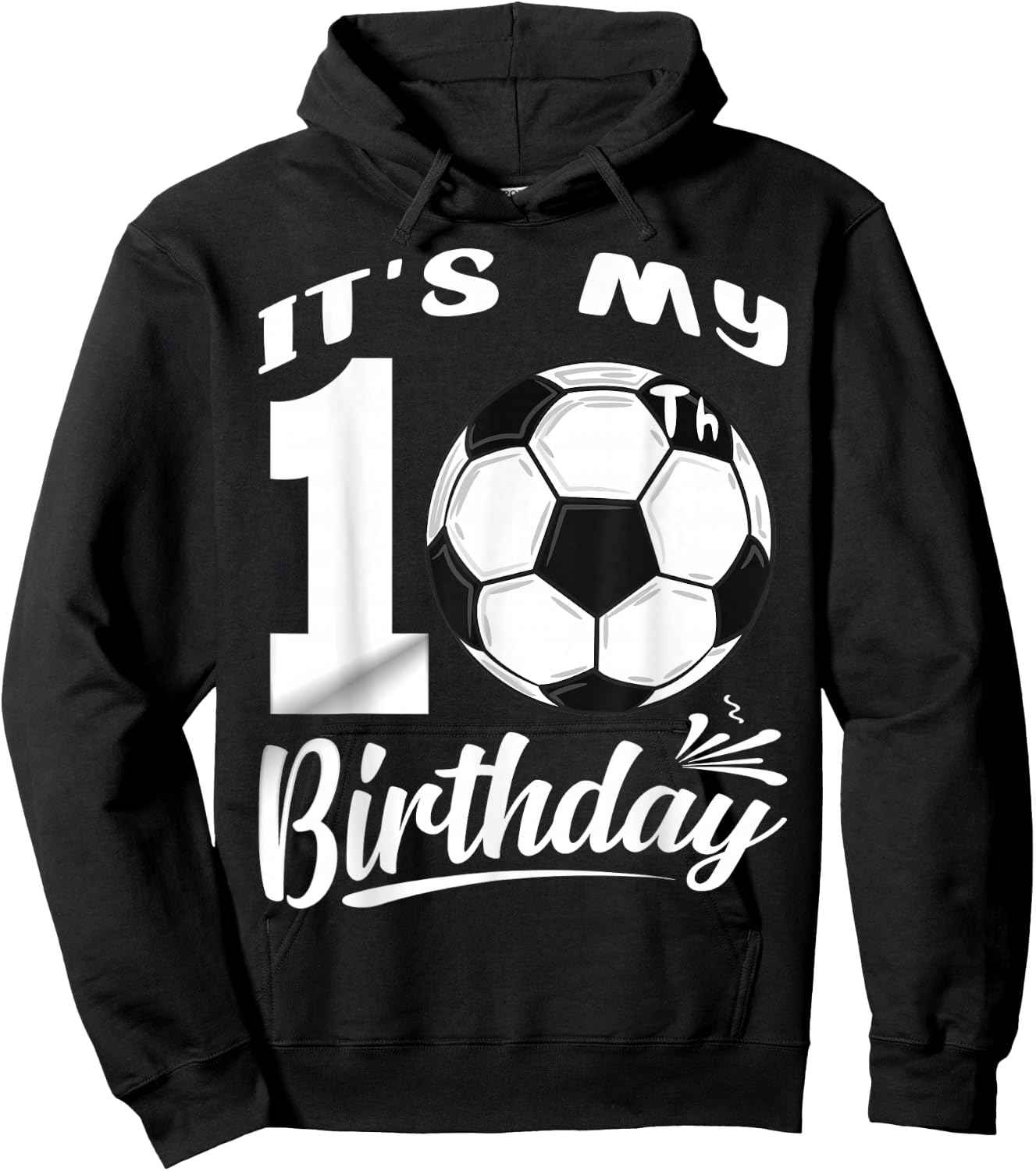 It's My 10th Birthday Soccer Player 10 Bday Party Team Hoodie - Hoodie | Black