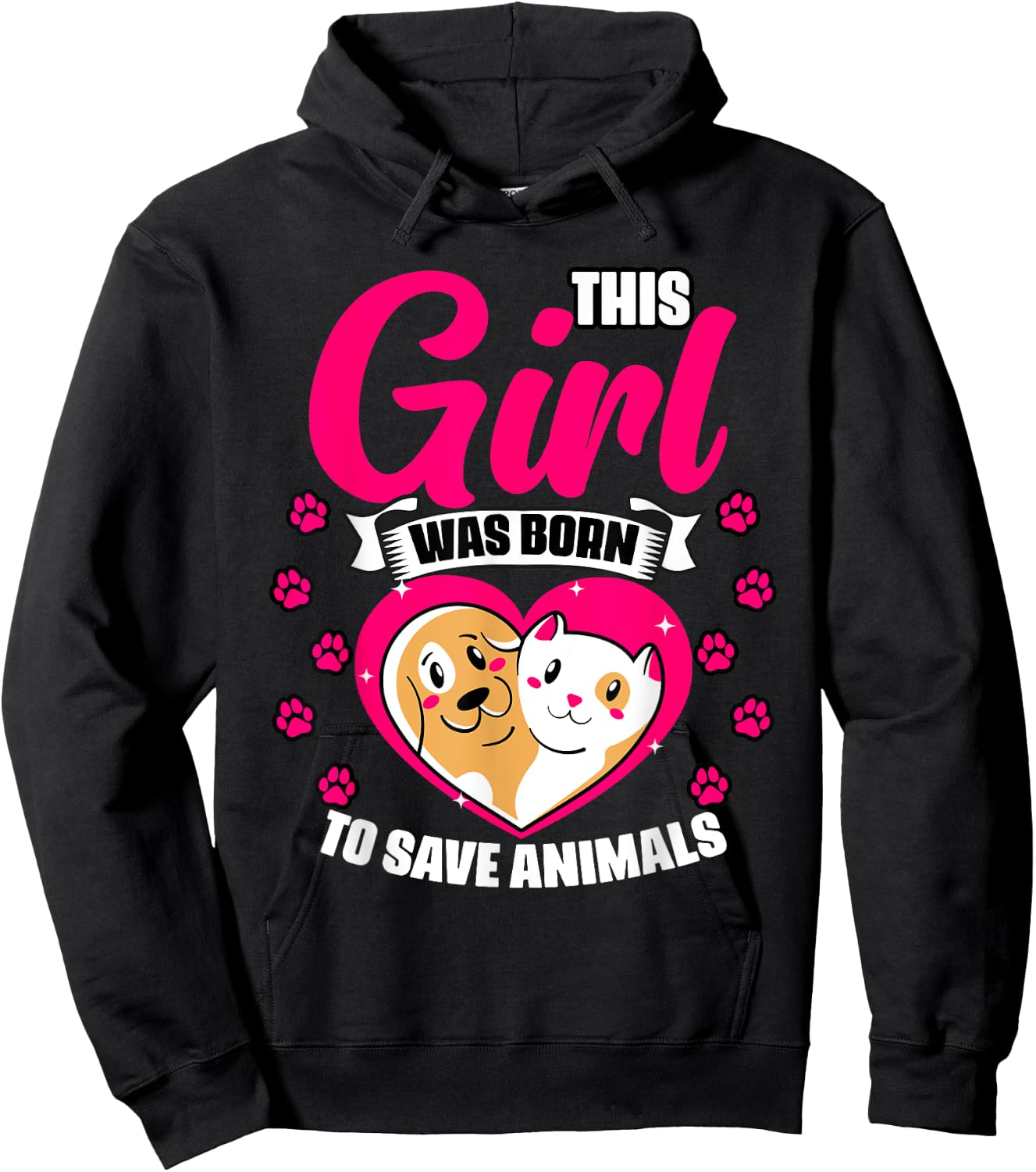 Awesome This Girl Was Born To Save Animals Veterinary Crew Hoodie - Hoodie | Black