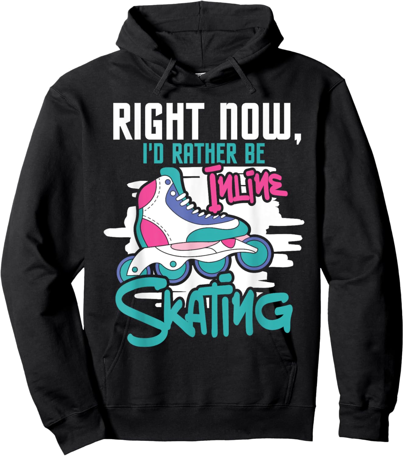I'd Rather Be Inline Skating - Rollerblades Roller Skater Hoodie - Hoodie | Black