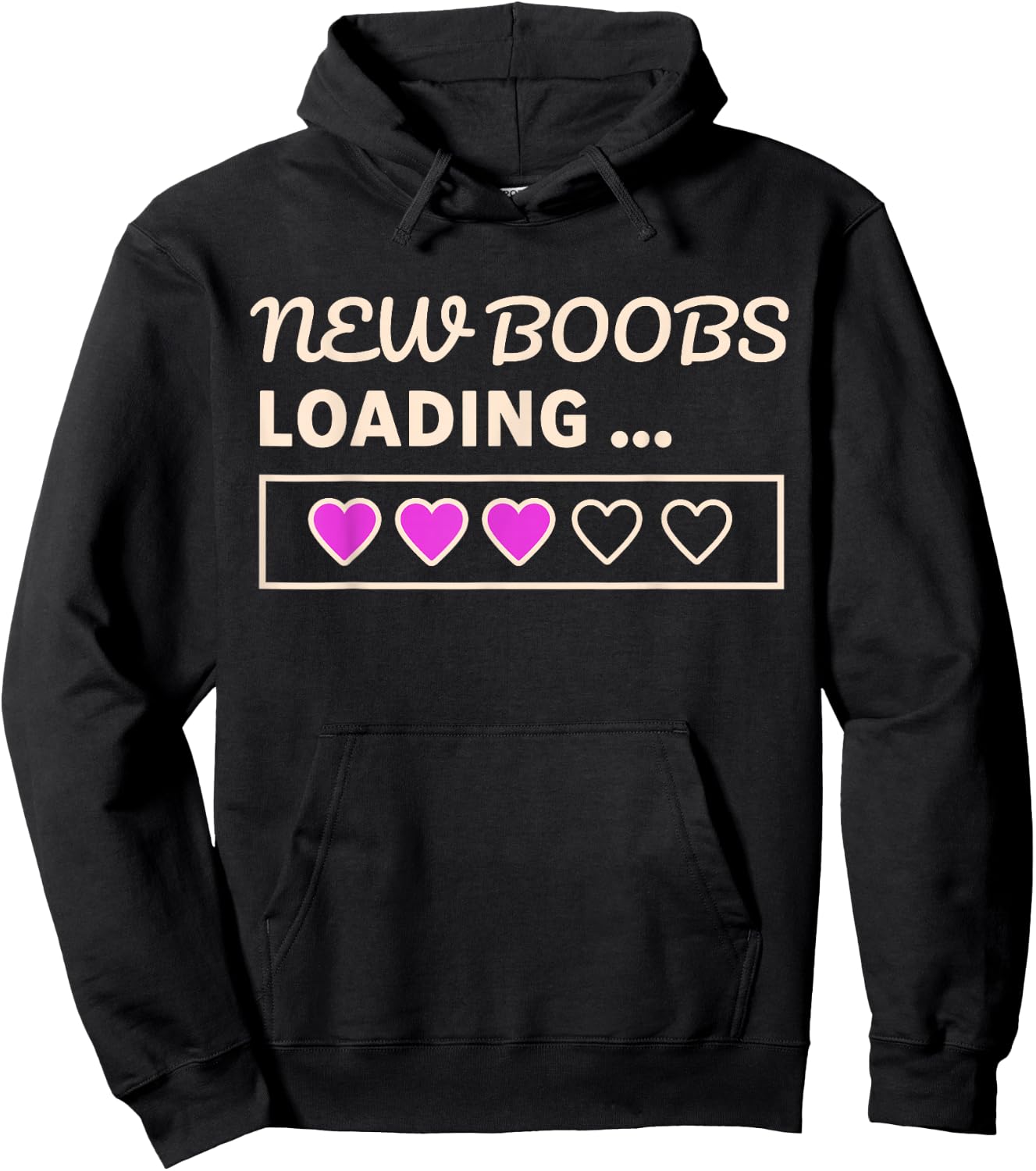 New Boobs Loading. Funny Boob Job and Mastectomy Hoodie - Hoodie | Black