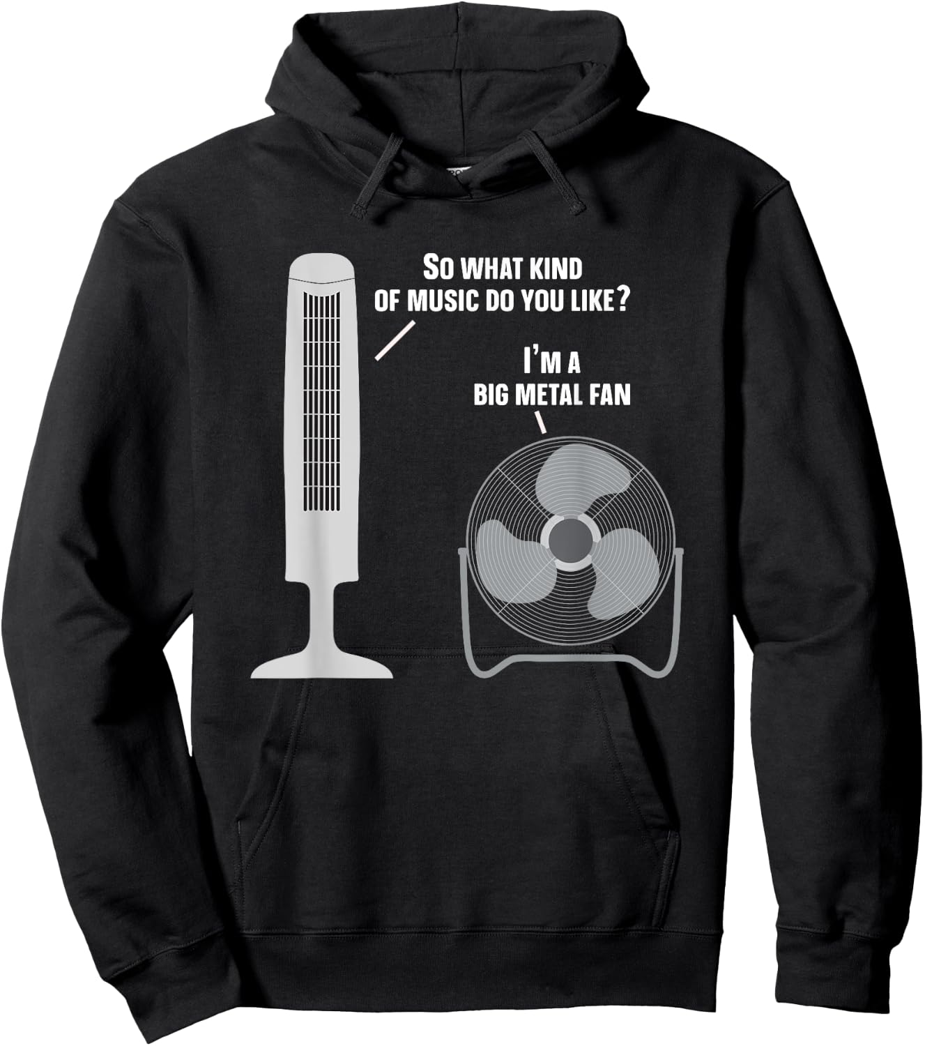 Heavy Metal Music Fan Big Metal Fan Funny Metalhead Rock Pun Hoodie - Hoodie | Black