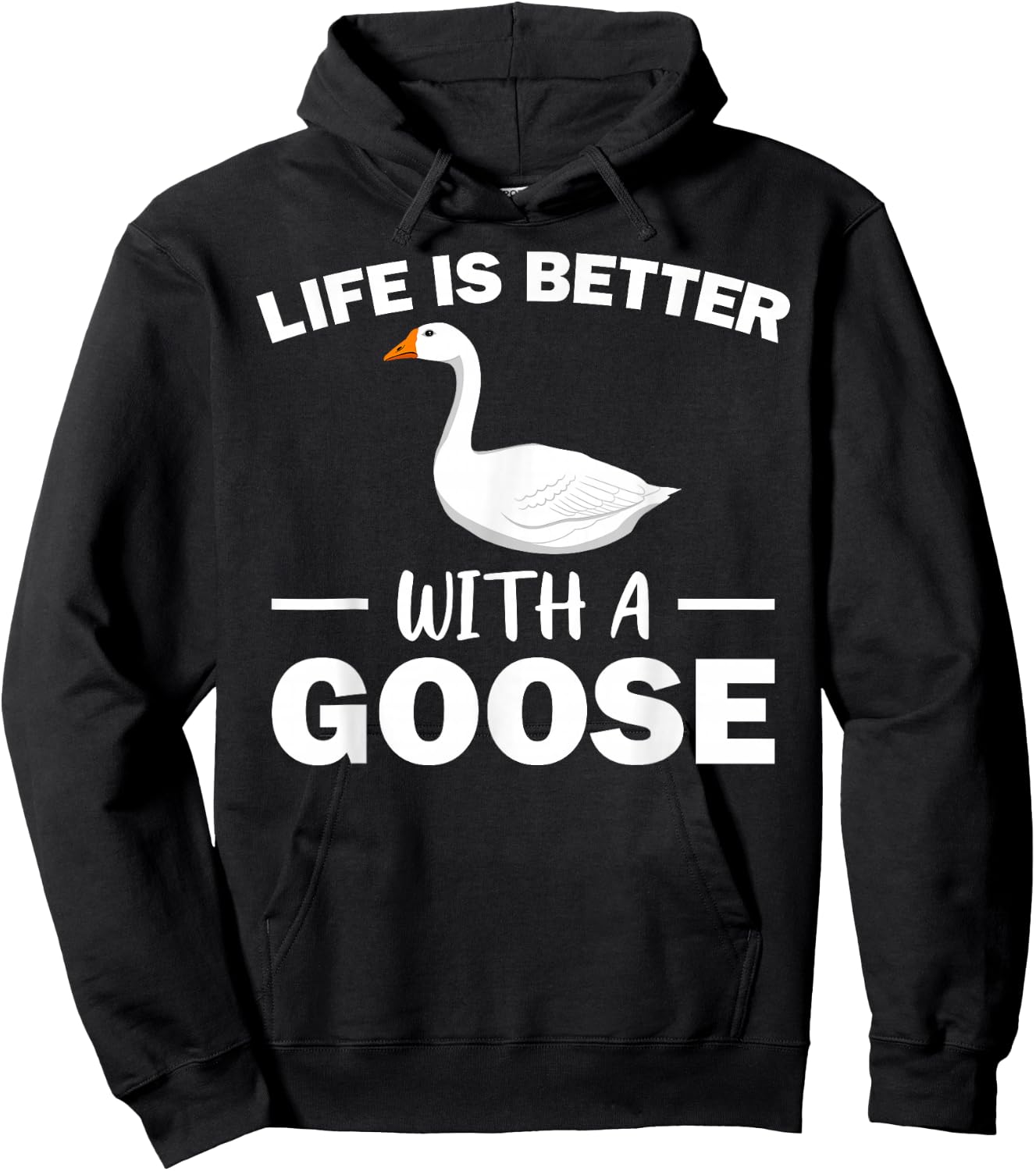 Cute Goose Design Women Toddler Grey White Goose Fan Hoodie - Hoodie | Black