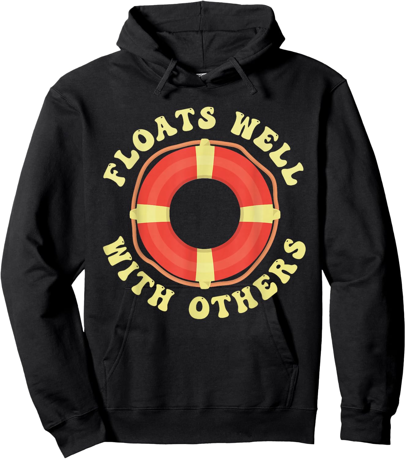 Funny Tubing Floats Well With Others Summer Vacation Hoodie - Hoodie | Black