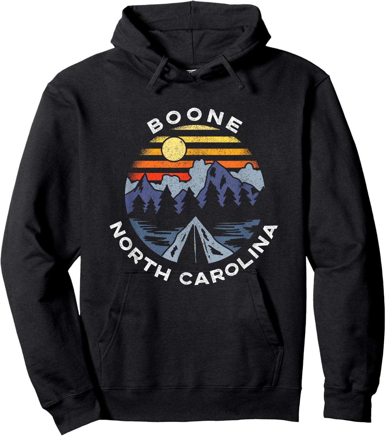 Boone North Carolina Mountains Vacation Souvenir Hoodie - Hoodie | Black
