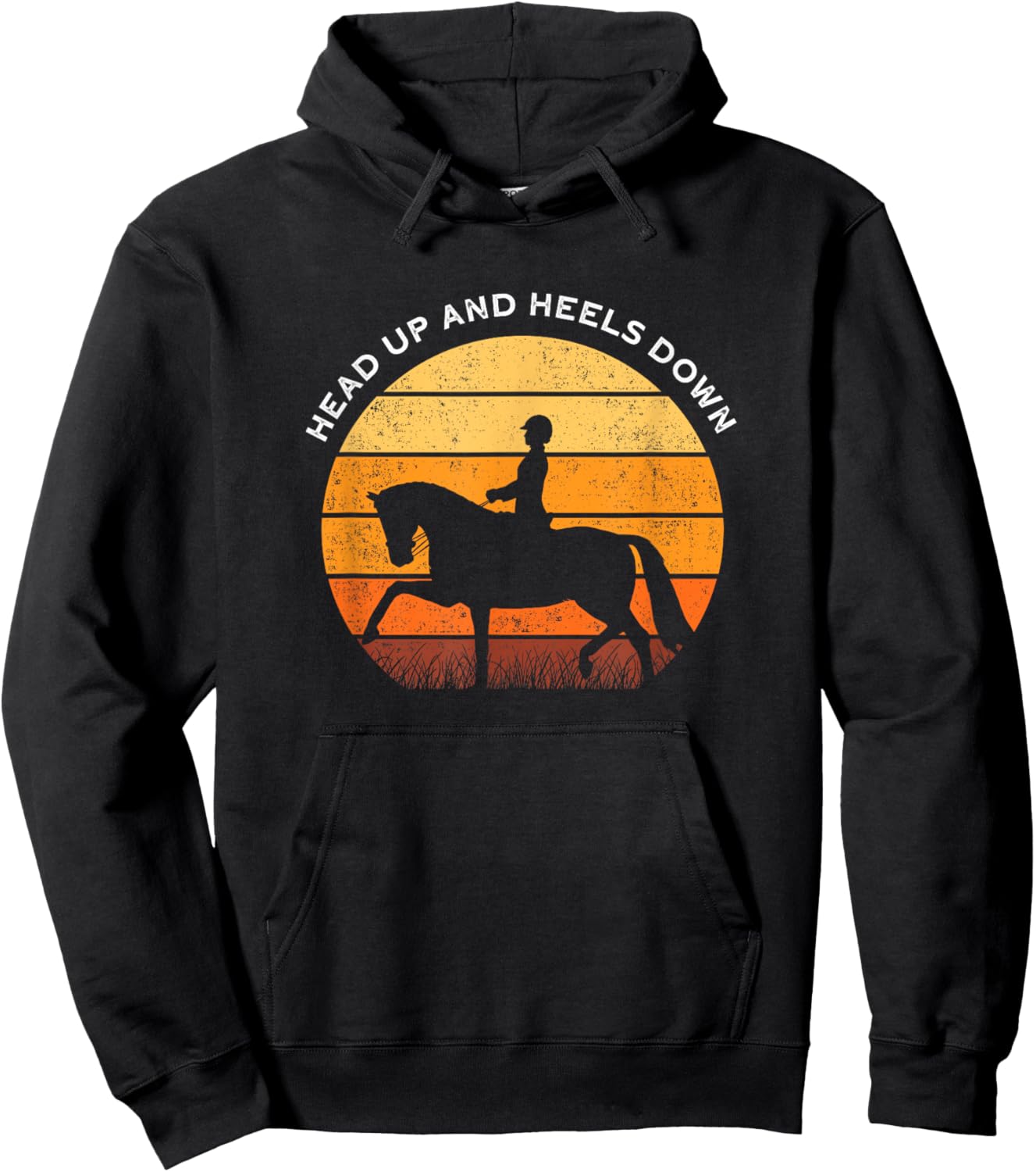 Heads Up Heals Down I Horse Lovers Hoodie - Hoodie | Black