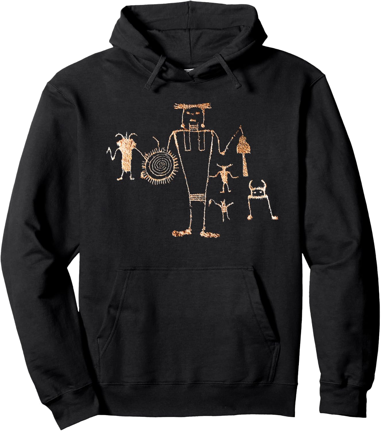 Shaman, Spiral Petroglyph. Hoodie - Hoodie | Black