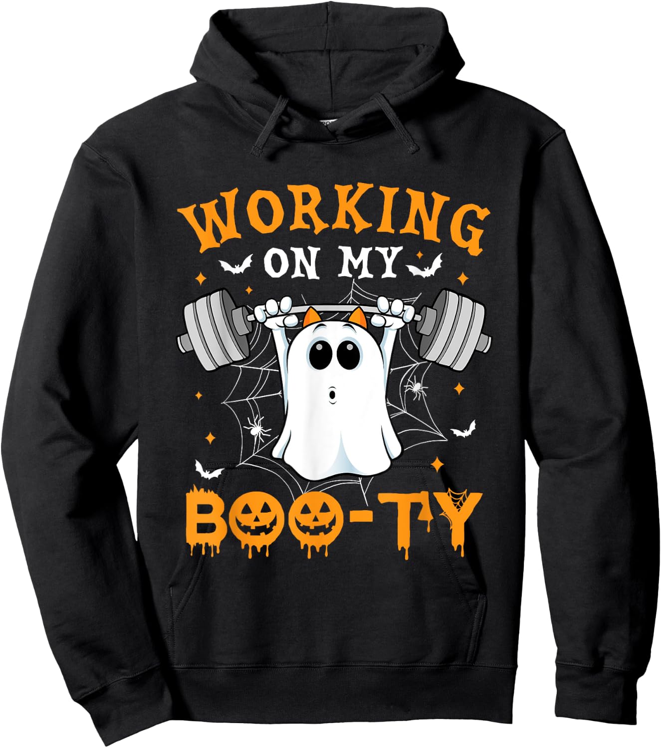 Funny Halloween Working On My Booty Workout Gym Hoodie - Hoodie | Black