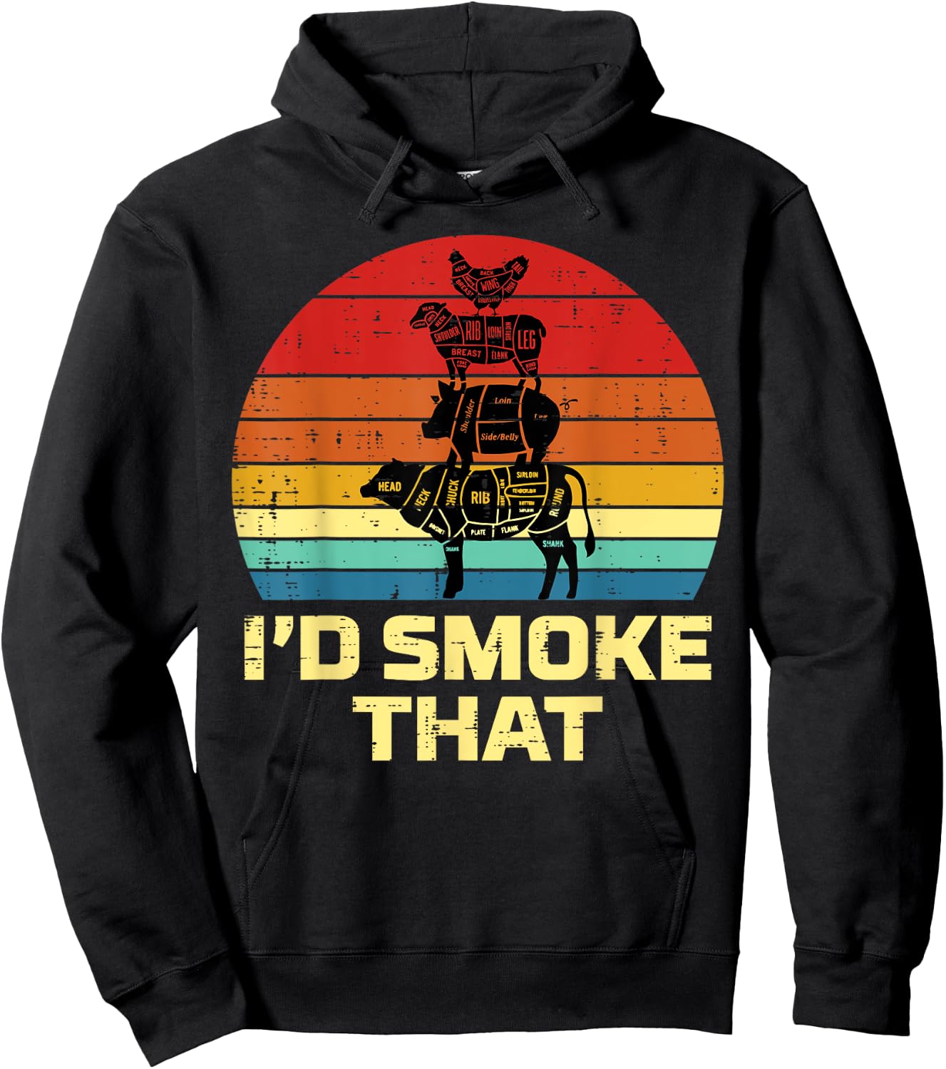 Id Grill That Retro Bbq Barbecue Grill Meat Lover Men Women Hoodie - Hoodie | Black