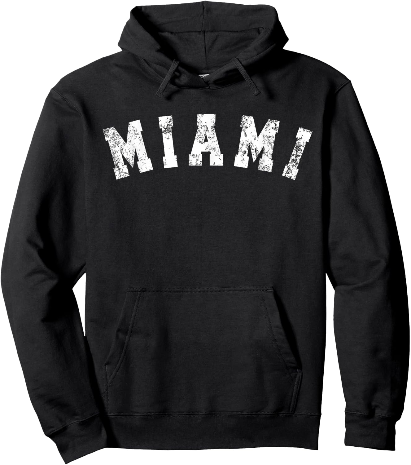Vintage Miami Florida Retro Distressed Hoodie - Hoodie | Black