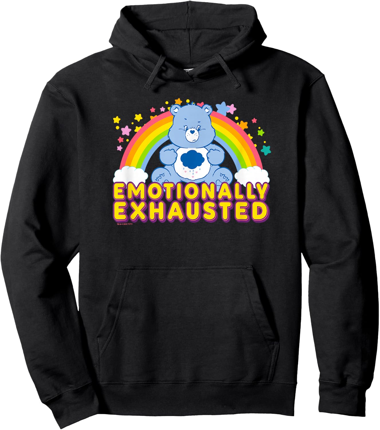 Care Bears Emotionally Exhausted Rainbow Grumpy Bear Icon Hoodie - Hoodie | Black