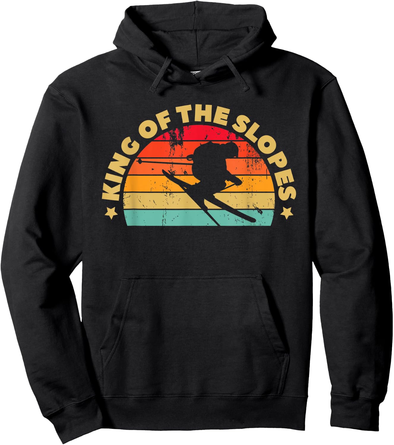 Skiing Funny Skier King Of The Slopes Ski Hoodie - Hoodie | Black