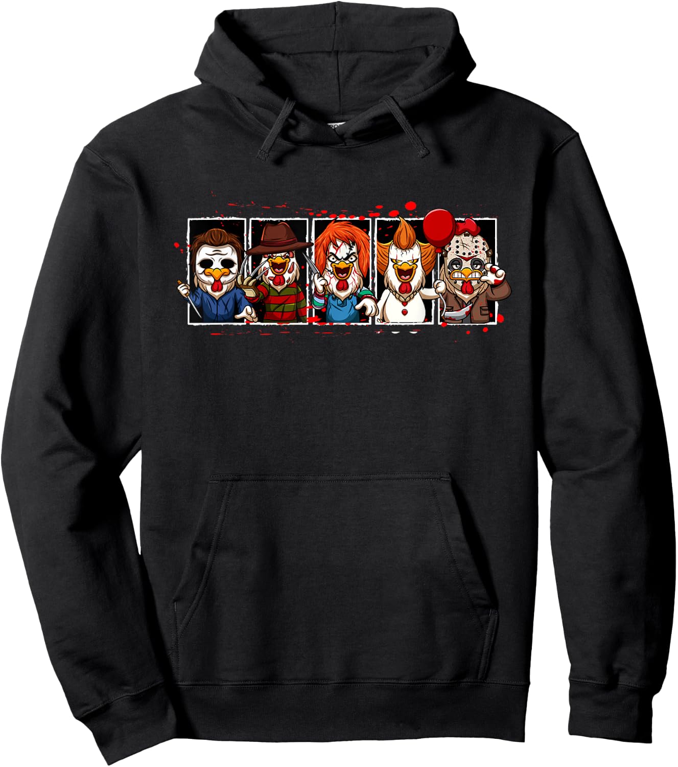 My Little Horror Crew - Halloween Horror Movies Chicken Hoodie - Hoodie | Black