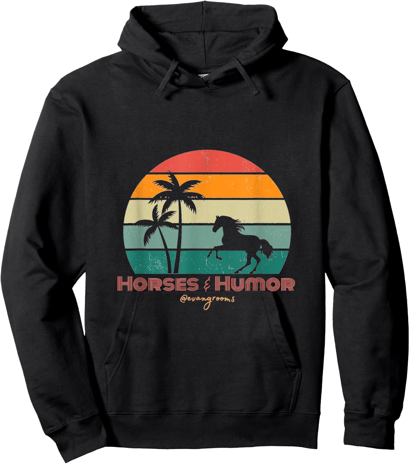 Horses & Humor - Sunset Hoodie - Hoodie | Black