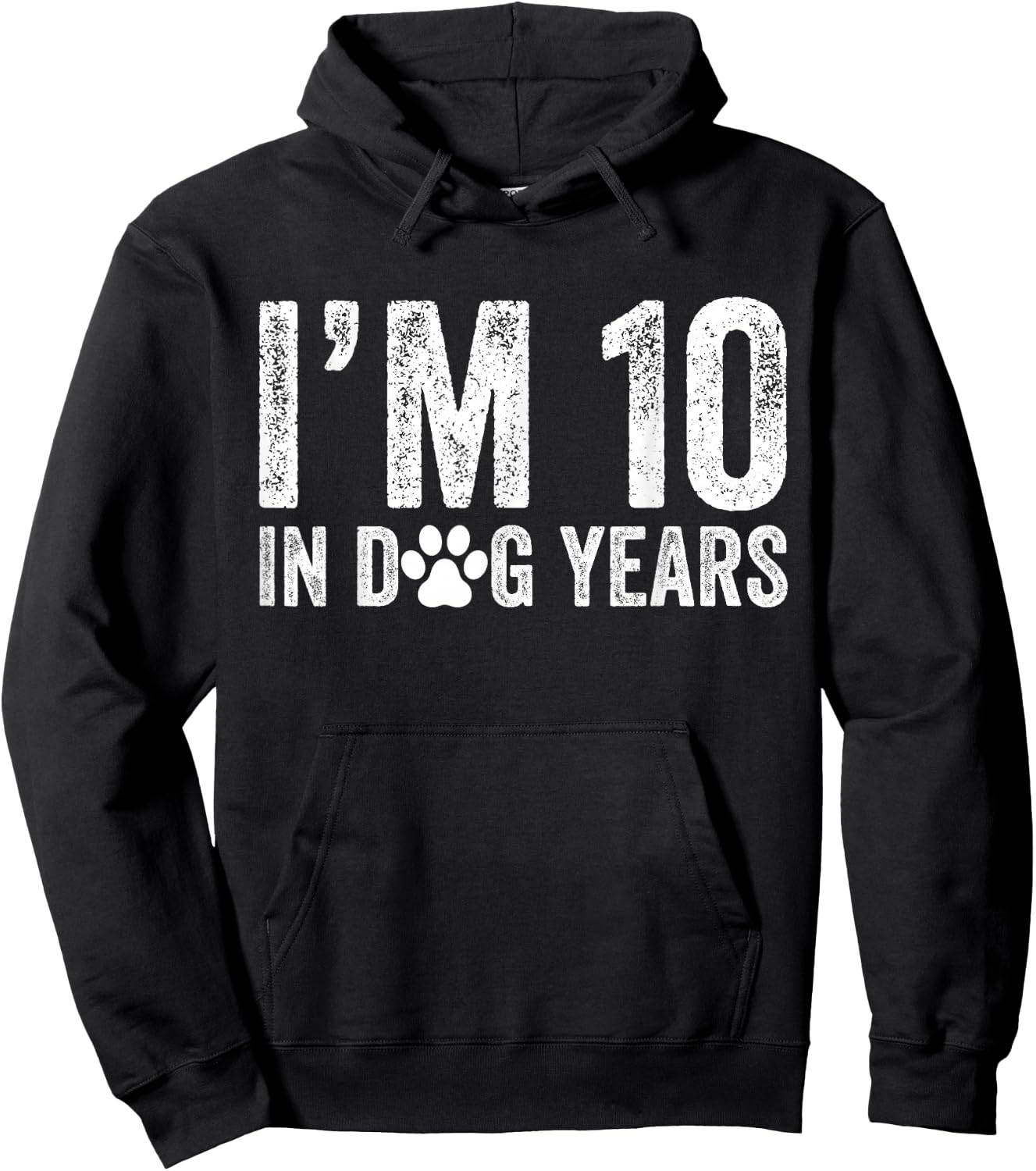 I'm 10 In Dog Years Funny 70th Birthday Dog Lover Vintage Hoodie - Hoodie | Black