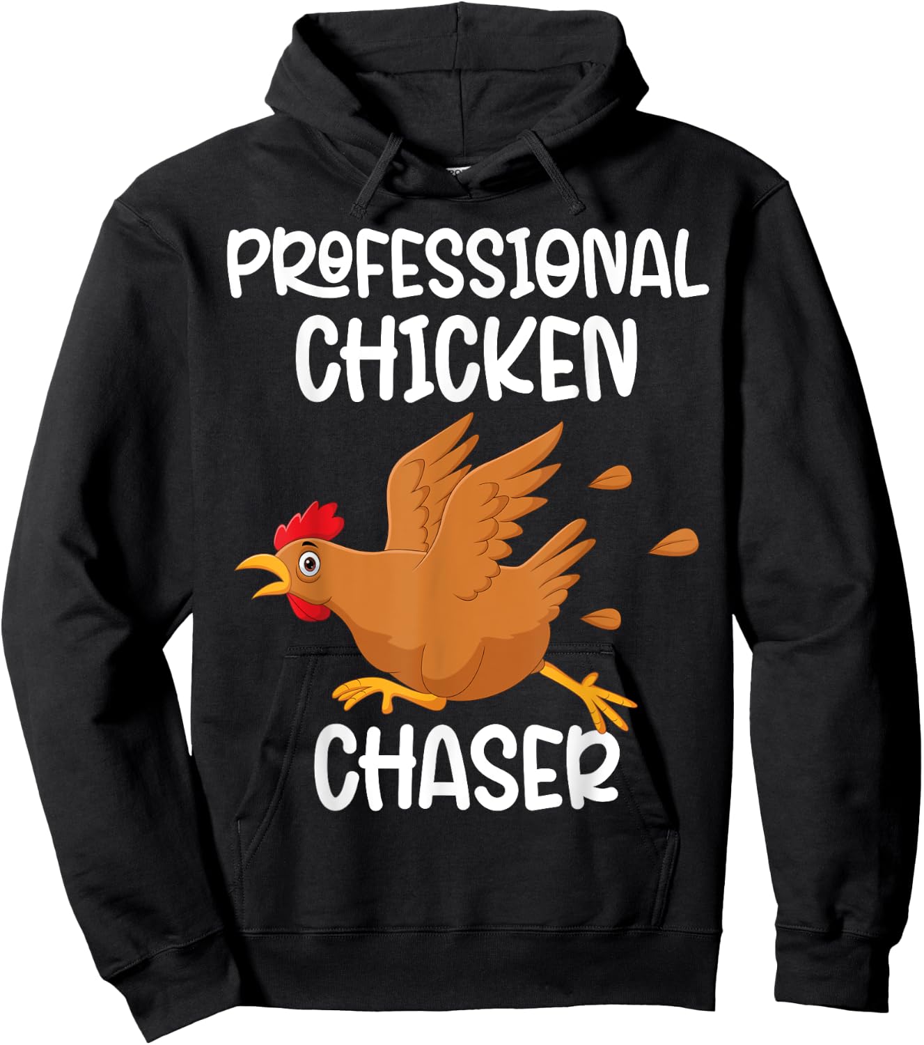 Professional Chicken Chaser Funny Farm Farmer Kids Running Hoodie - Hoodie | Black