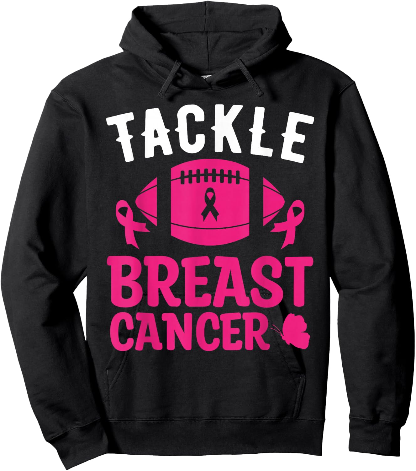 Breast Cancer Awareness Football Tackle Breast Cancer Hoodie - Hoodie | Black