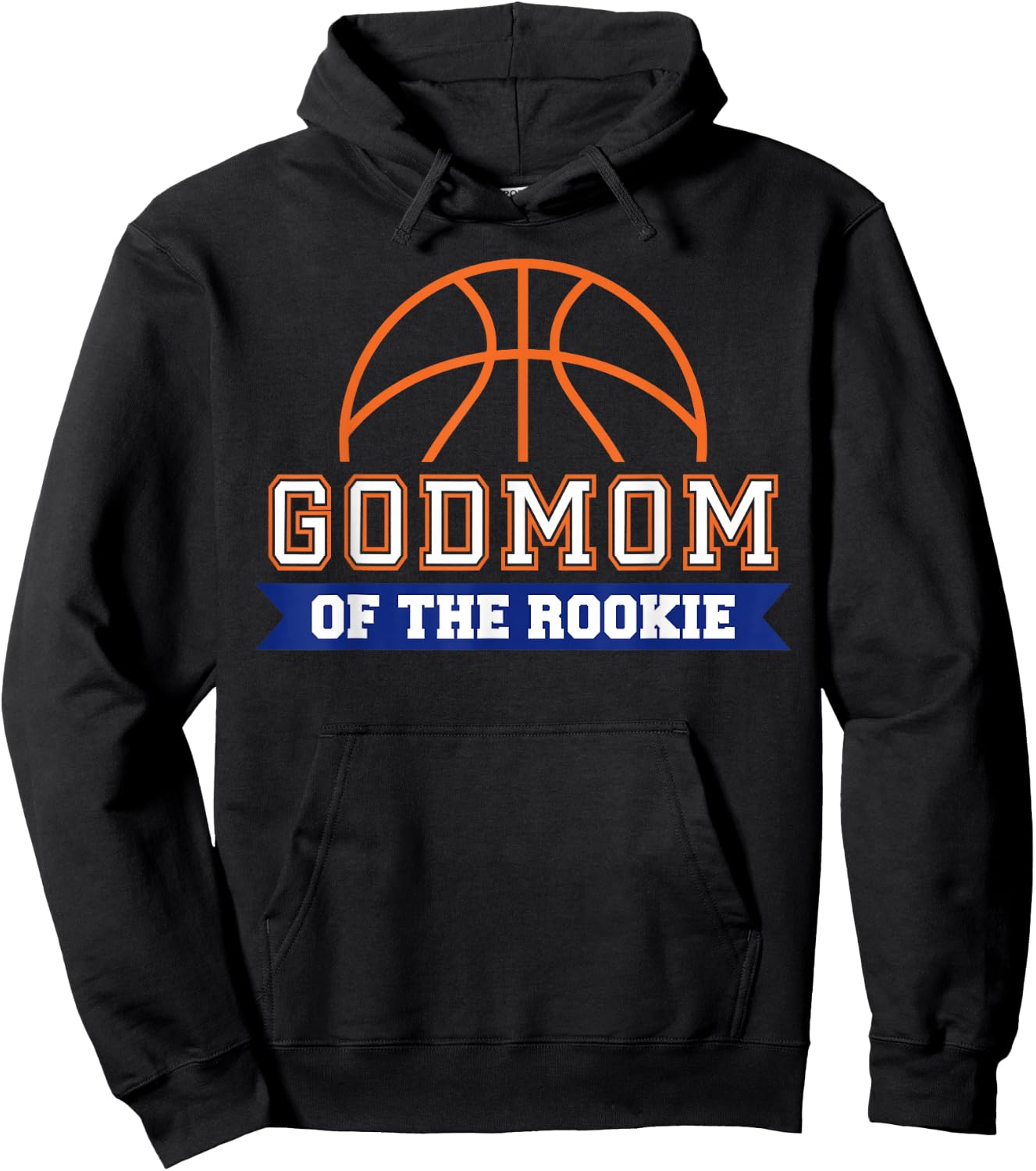 Godmom of Rookie 1st Birthday Basketball Theme Matching Hoodie - Hoodie | Black