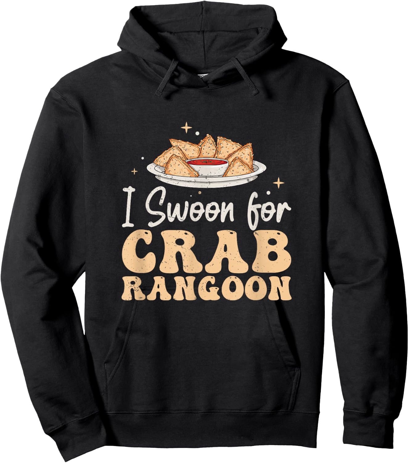 Funny I Swoon For Crab Rangoon A Chinese Cheese Wonton Lover Hoodie - Hoodie | Black