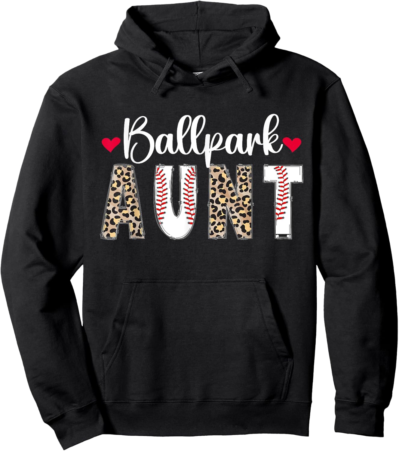 Ballpark Aunt Baseball Aunt Of A Baseball Player Auntie Hoodie - Hoodie | Black
