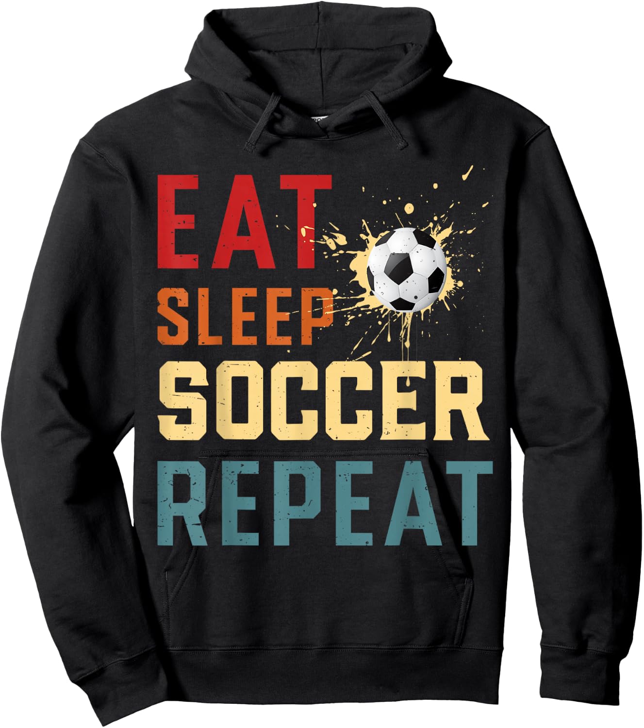 Eat Sleep Soccer Repeat Soccer Gifts Women Boys Kids Hoodie - Hoodie | Black