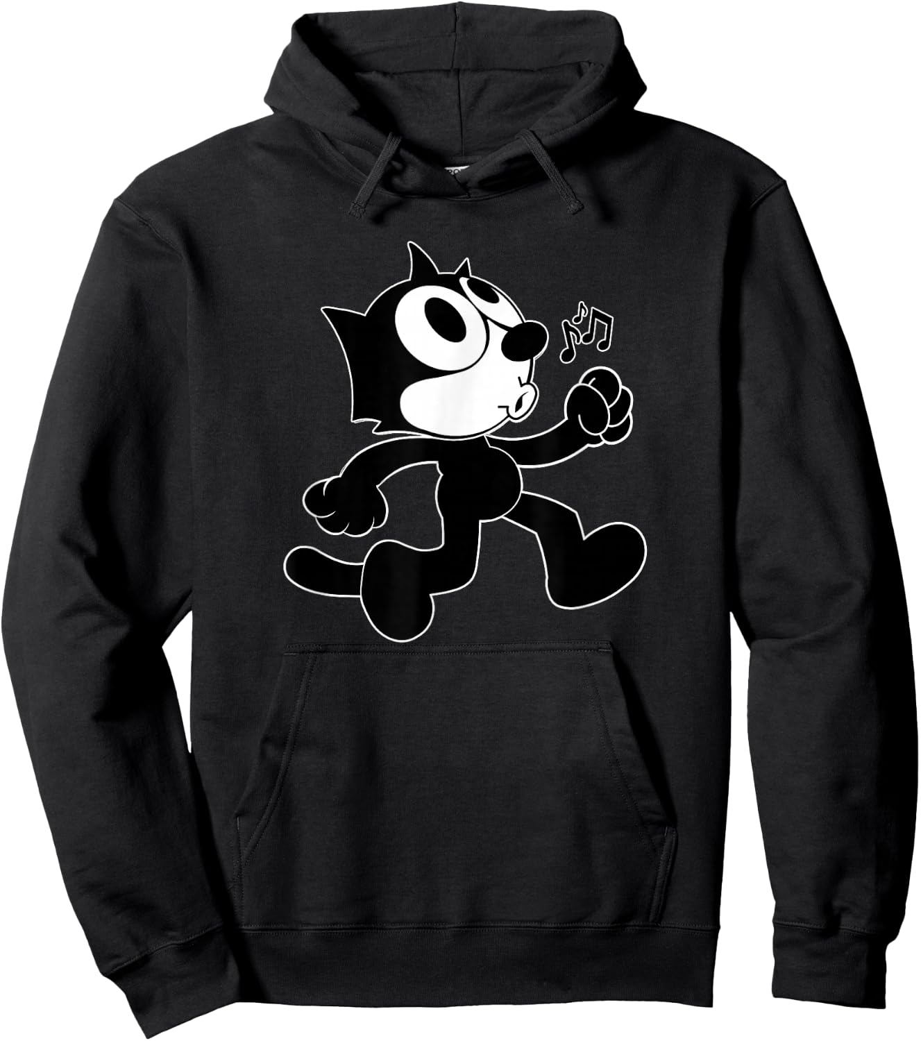 Felix Cartoon Whistling and Walking Music Notes Felix Hoodie - Hoodie | Black