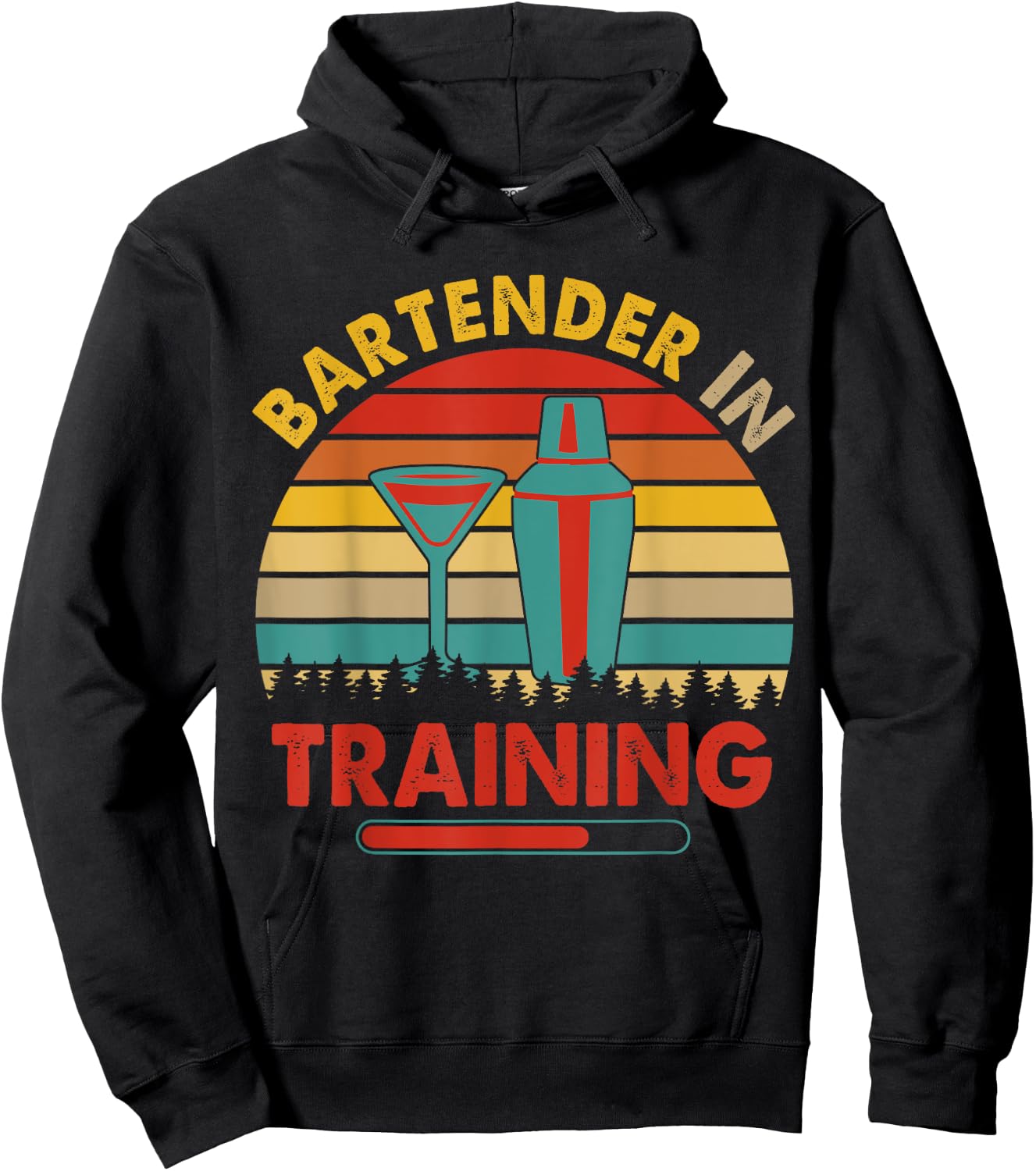 Vintage Retro Bartender In Training Costume Proud Future Job Hoodie - Hoodie | Black