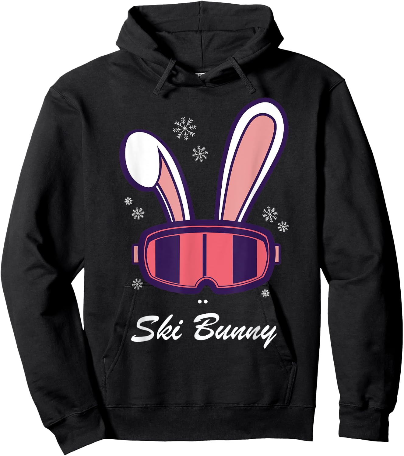 Funny Snowboard Ski Face Funny Ski Bunny Hoodie - Hoodie | Black