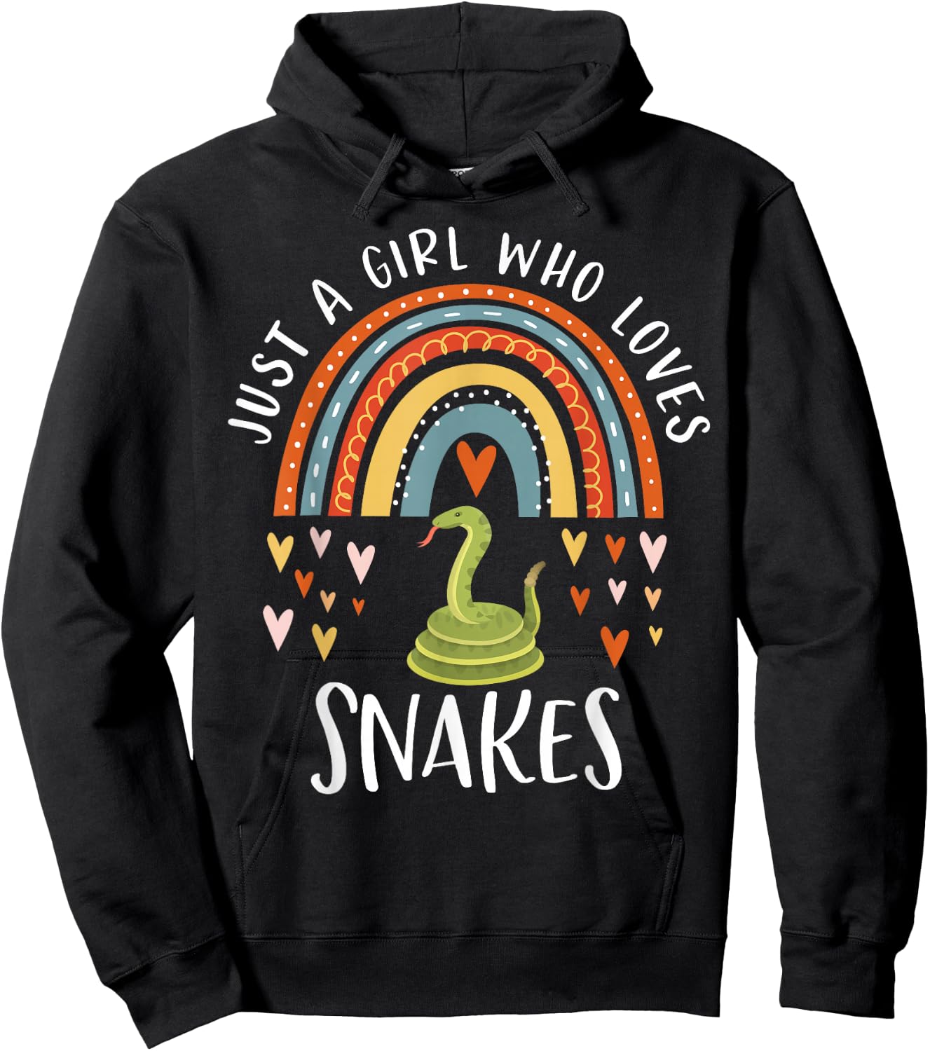 Just A Girl Who Loves Snakes Rainbow Gifts for Snake Lover Hoodie - Hoodie | Black