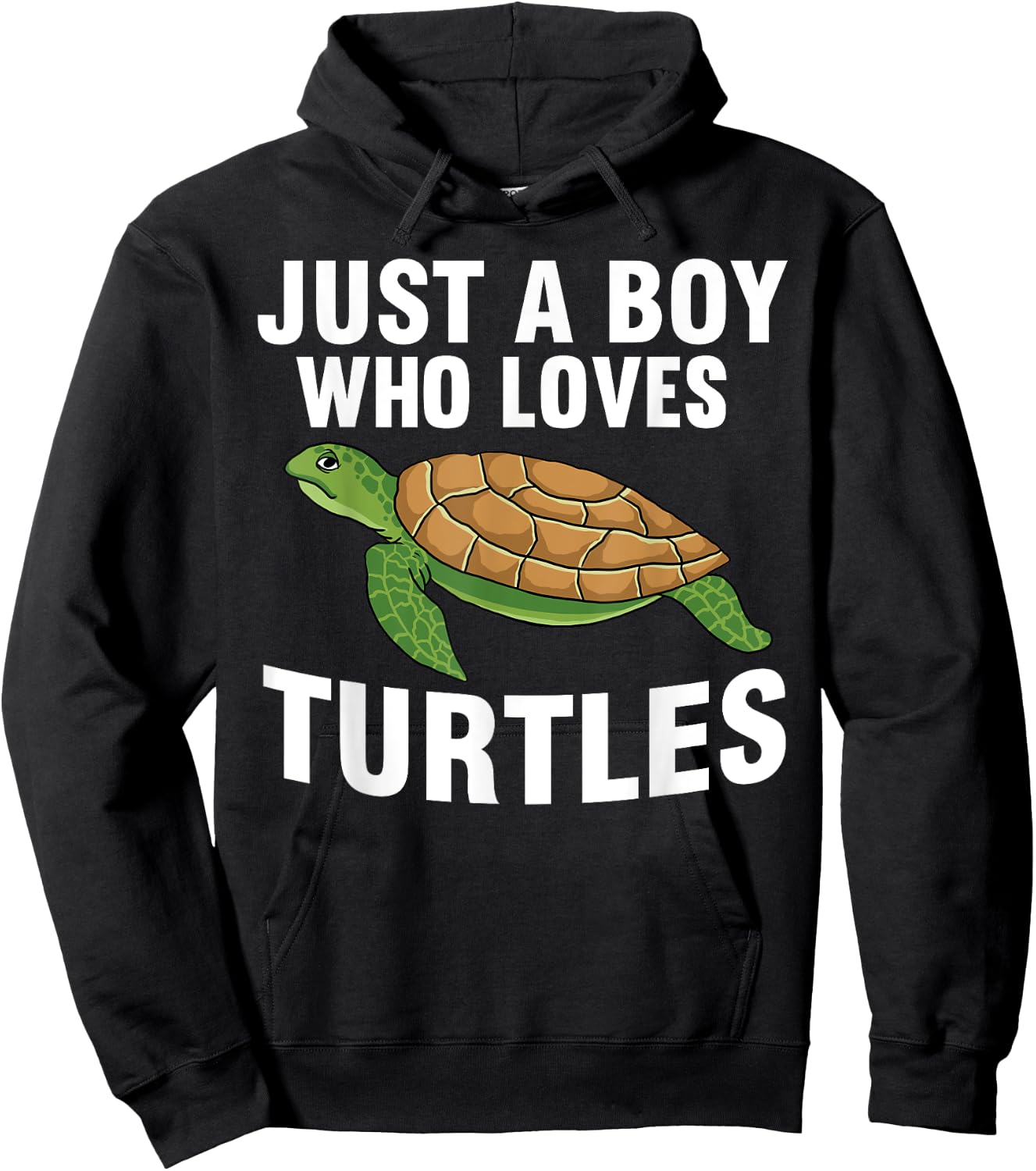 Cool Turtle Design Boys Kids Sea Turtle Animal Lover Hoodie - Hoodie | Black