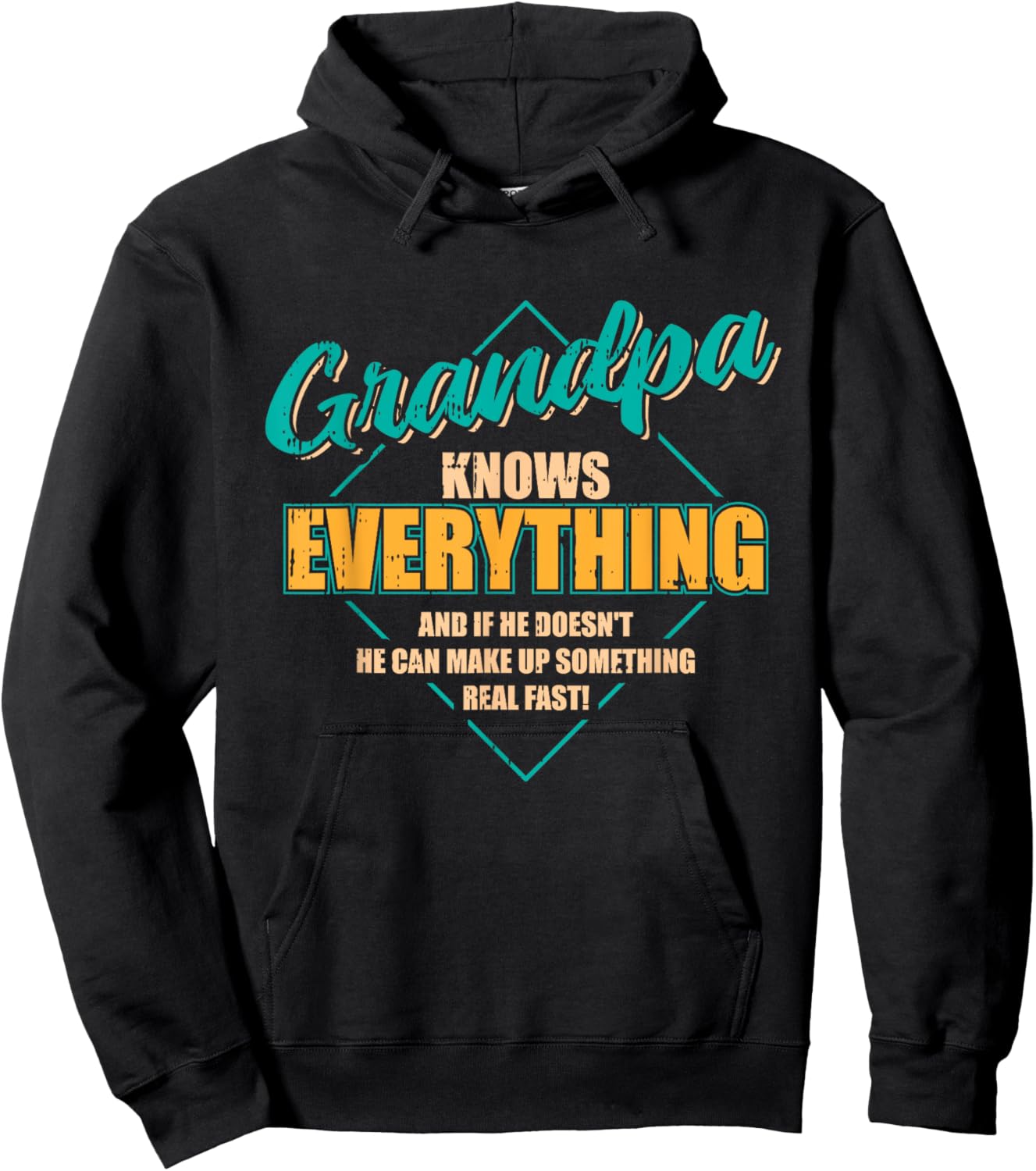 Grandpa Knows Everything Fathers Day Funny Retro Grandad Men Hoodie - Hoodie | Black