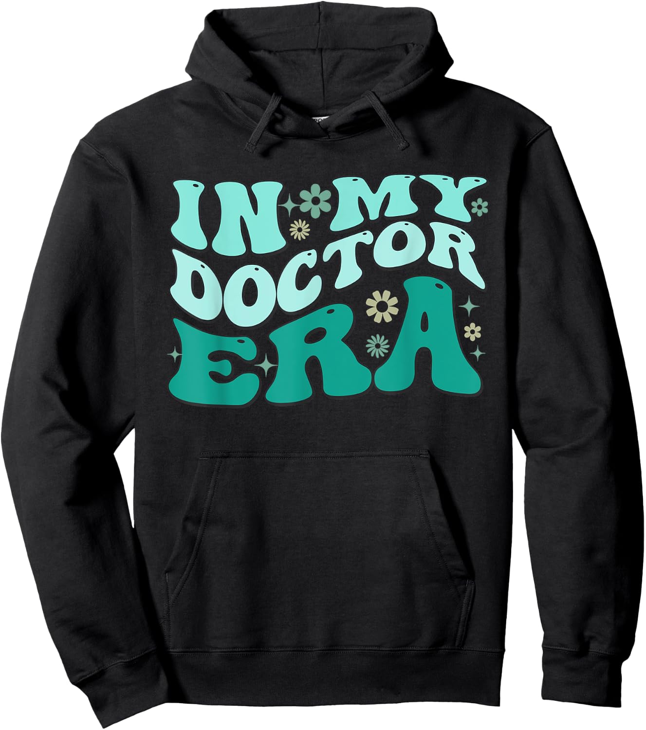 In My Doctor Era Cheer Retro Vintage Groovy Hoodie - Hoodie | Black