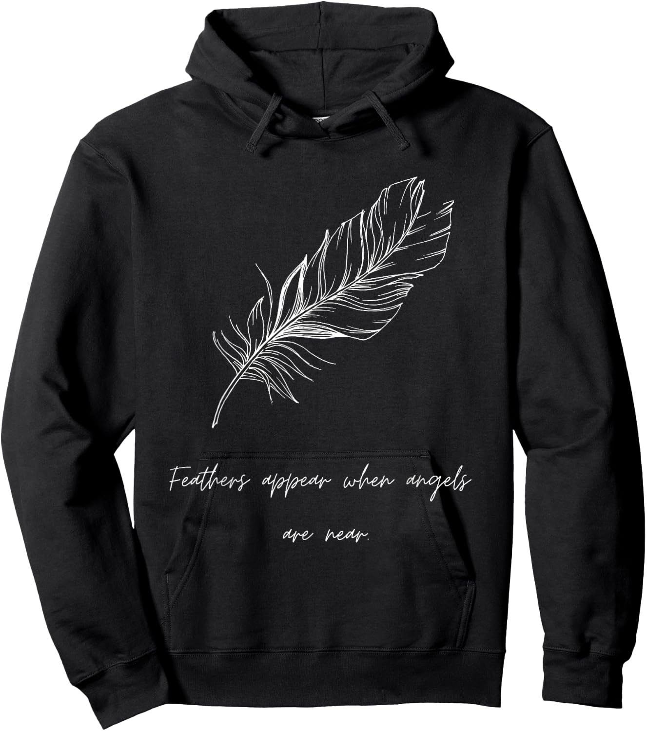 Feathers Appear When Angels Are Near, Guardian Angel Gifts Hoodie - Hoodie | Black