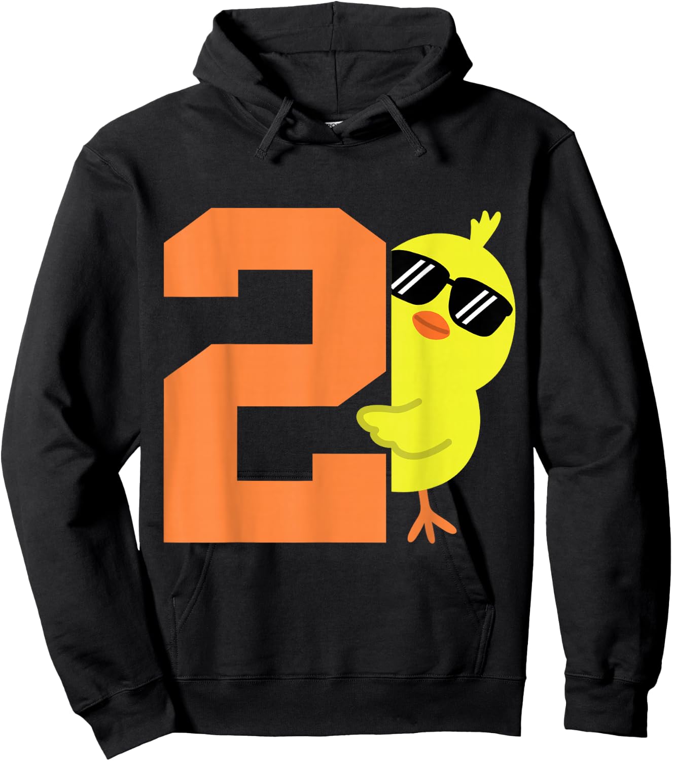 Toddler 2nd Birthday Chicken Themed 2 Year Old Boy Kid Chick Hoodie - Hoodie | Black